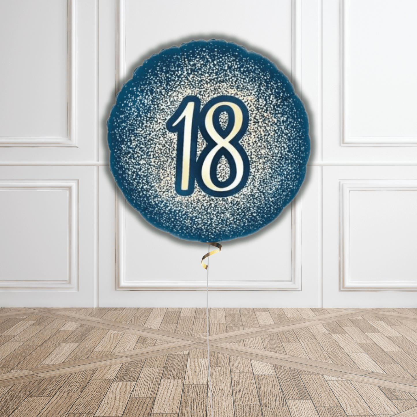 18 - Inch 18th Metallic Glitter Birthday Navy & Gold Balloon | The Party Hut