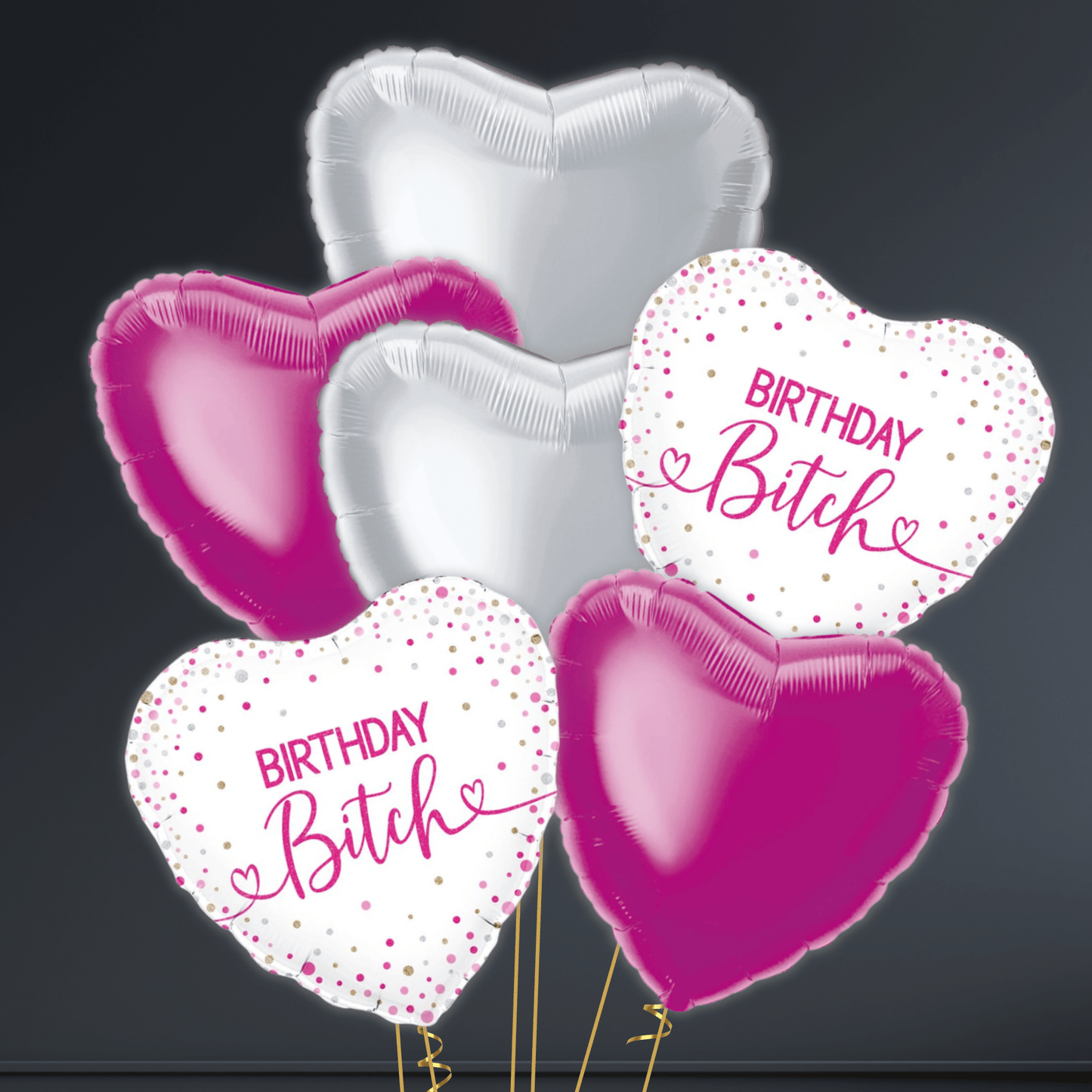 18 Inch Birthday Bitch Holographic Foil Balloon Bouquet | The Party Hut