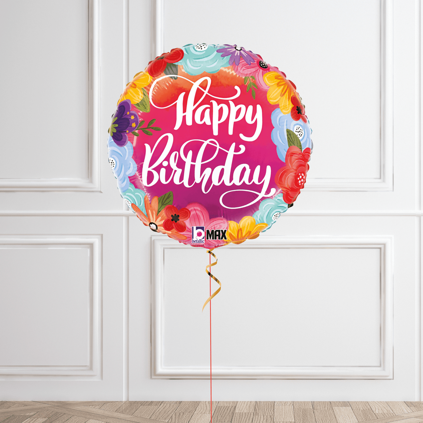 18 - Inch Bright Flowers Birthday Helium Balloon – Vibrant Party Decoration | The Party Hut