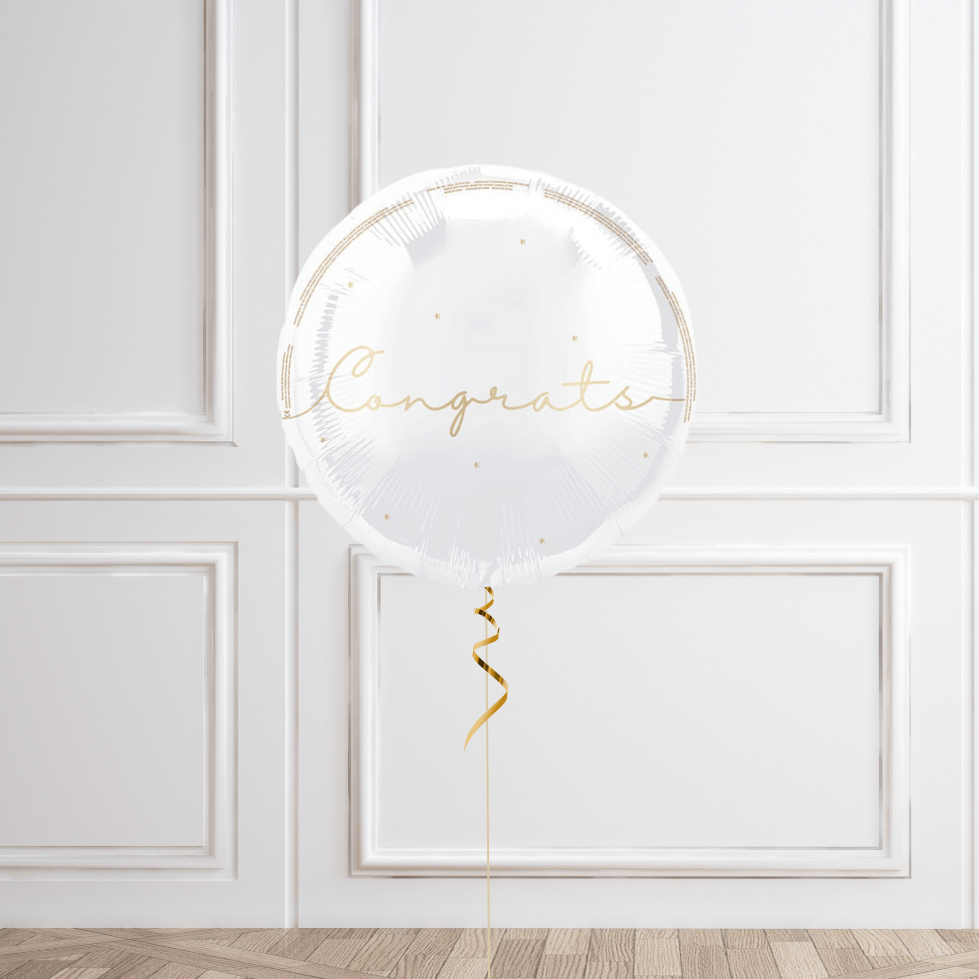 18-Inch Congrats Gold Script Helium Balloon – Elegant Celebration Decor