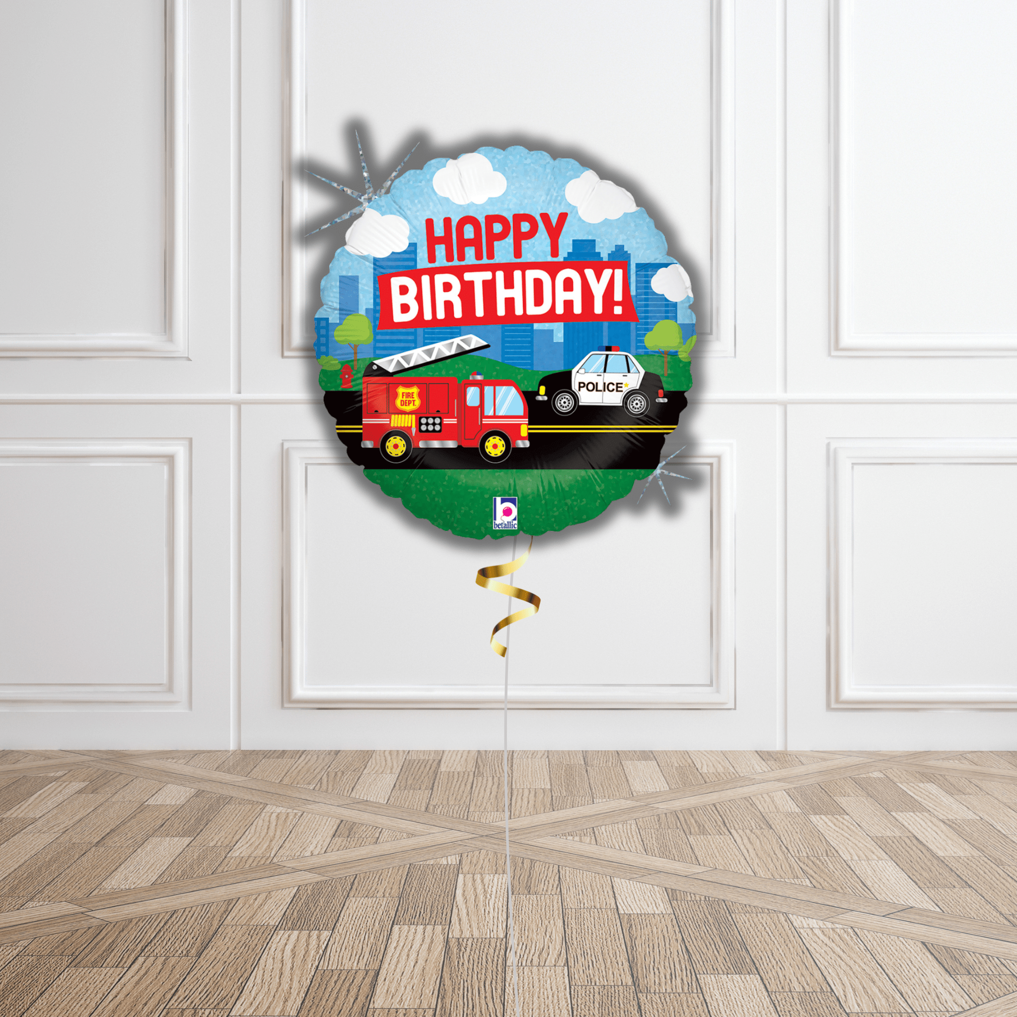 18 - Inch Emergency Vehicle Birthday Balloon - Multicolor | The Party Hut