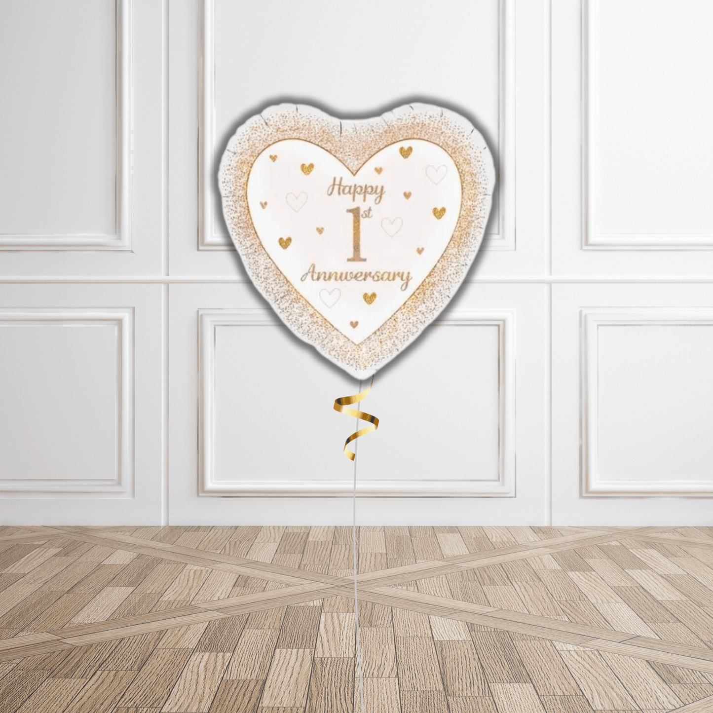 18 - inch Happy 1st Anniversary Heart Balloon - Rose Gold | The Party Hut