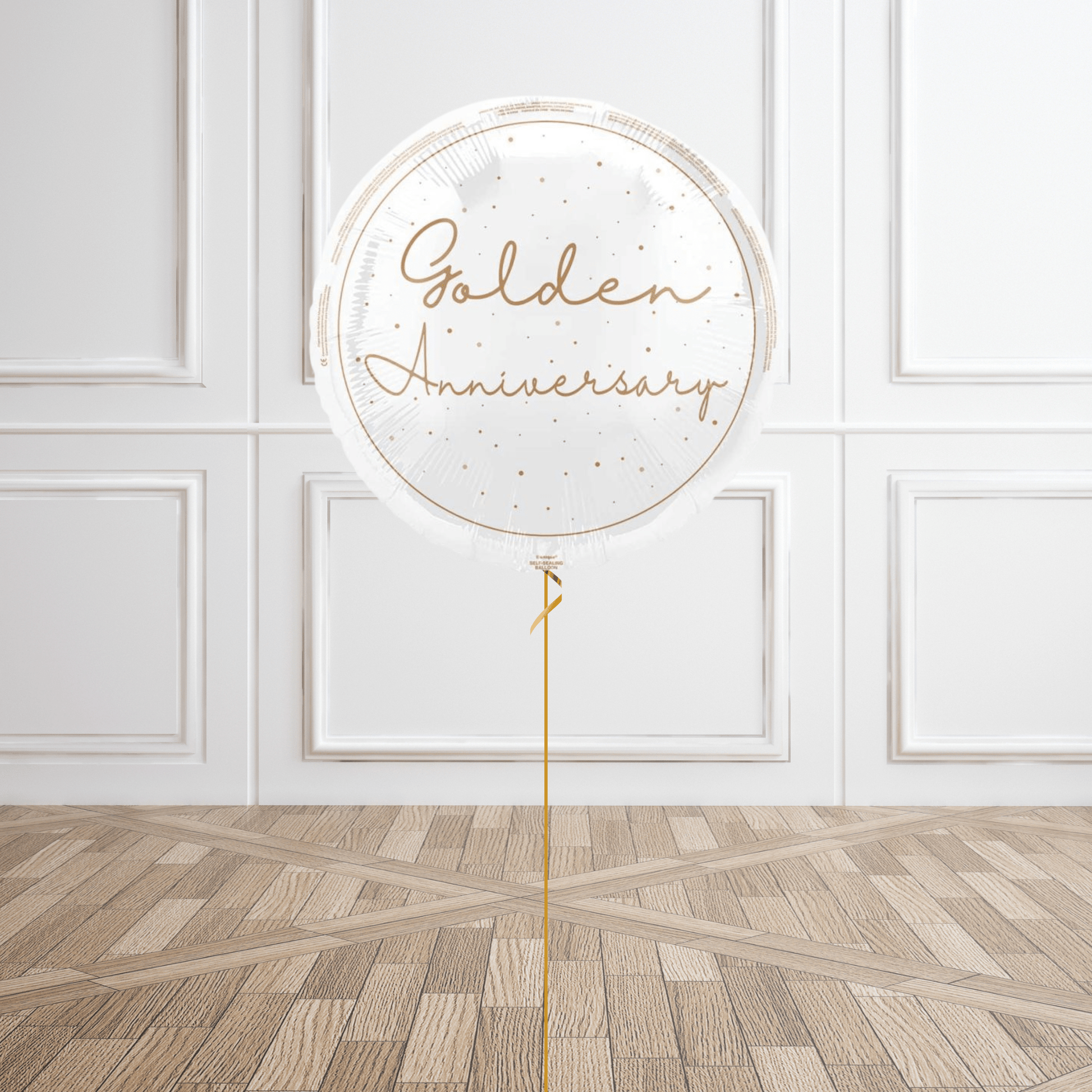 Happy 50th (Golden) Anniversary Foil Balloon Package