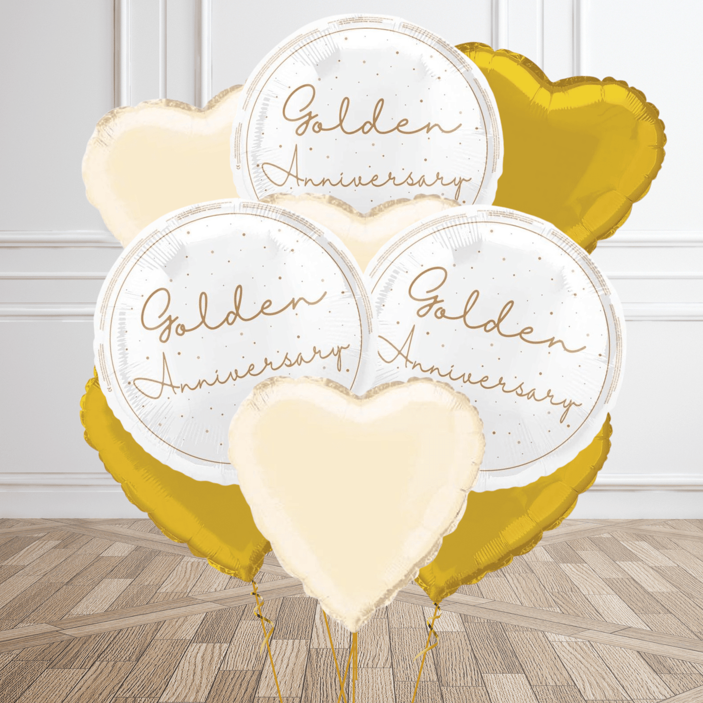 18 - Inch Happy 50th (Golden) Anniversary Foil Balloon | The Party Hut