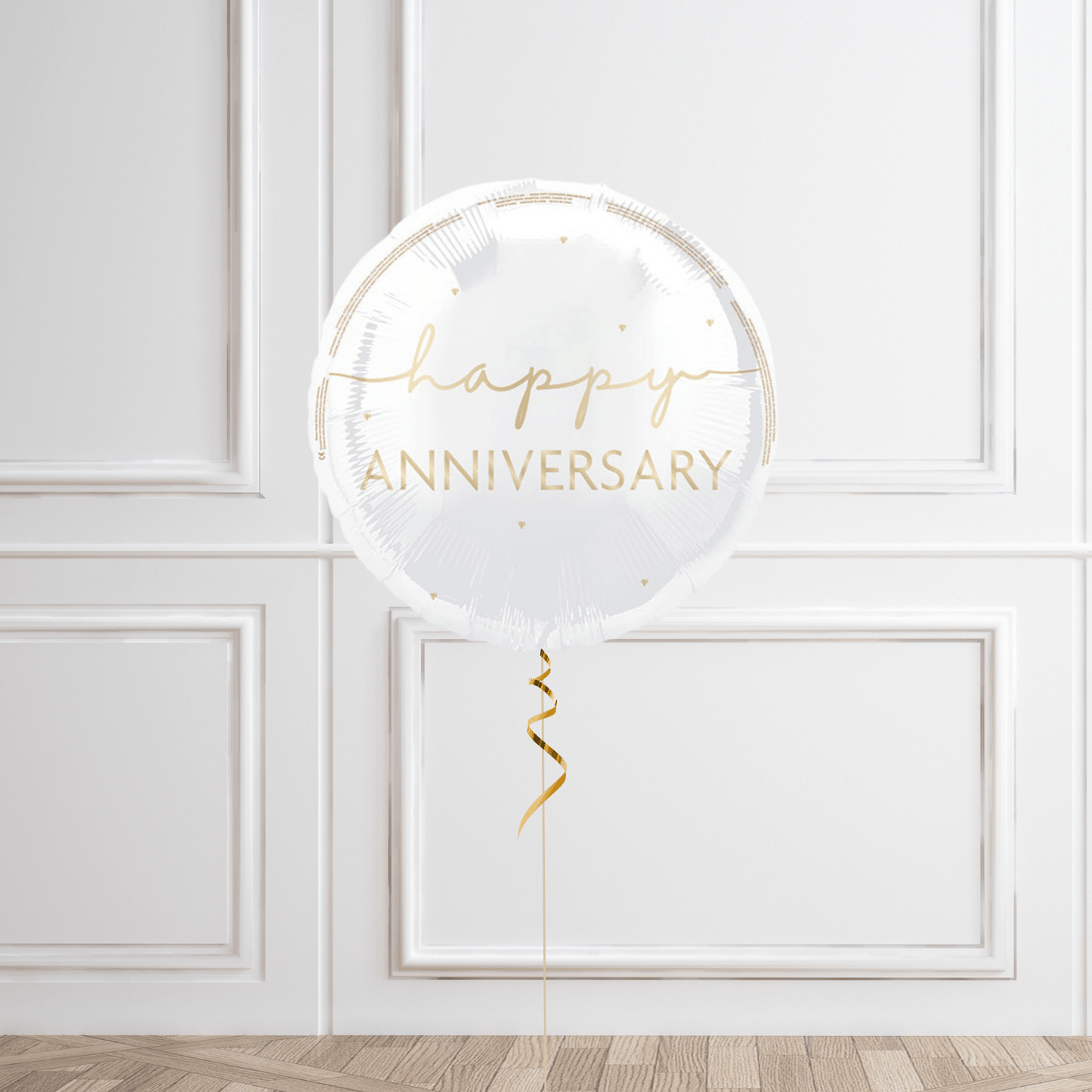 18 - Inch Happy Anniversary Gold Script Helium Balloon – Elegant Celebration Decor | The Party Hut