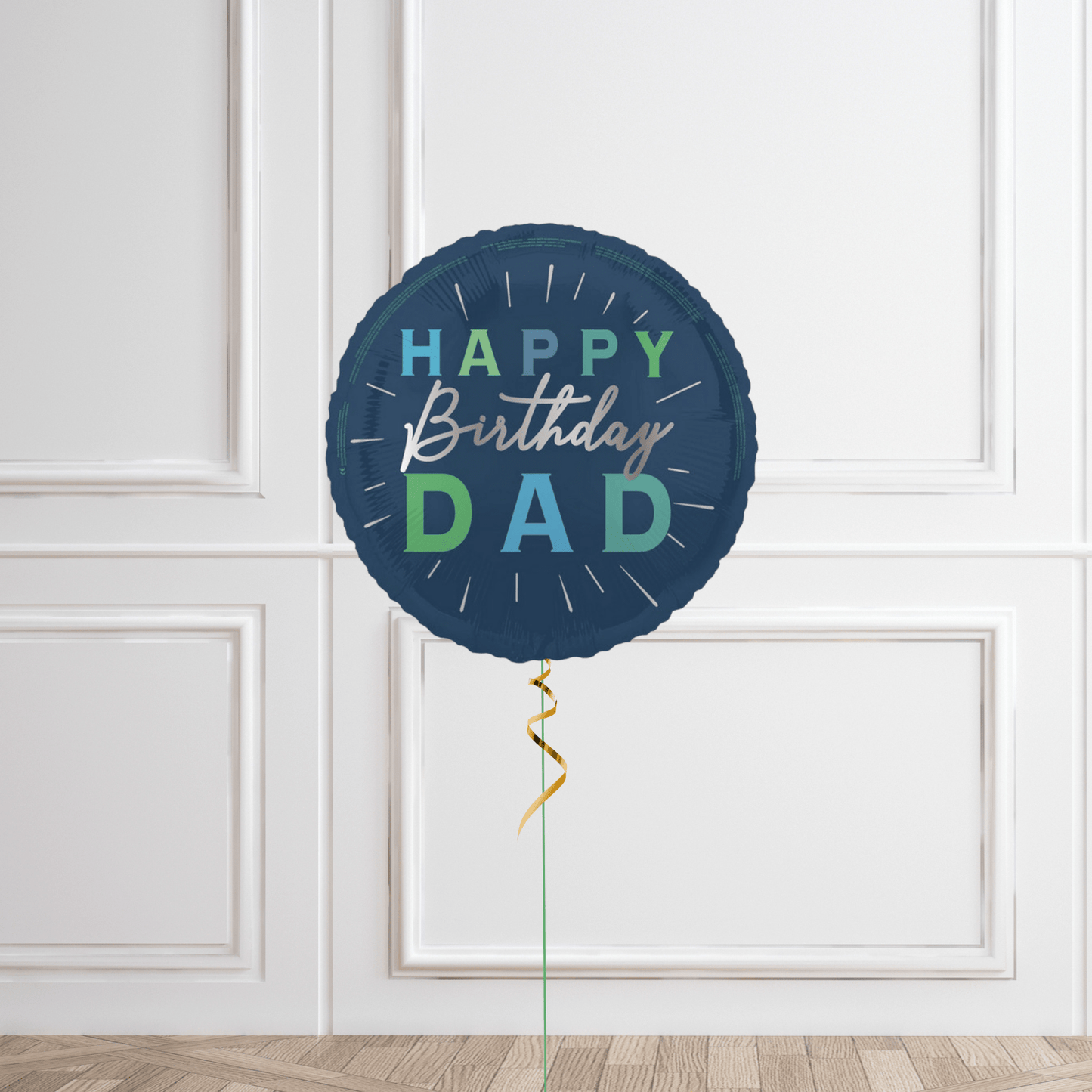 18 - Inch Happy Birthday Dad Silver Spark Helium Balloon – Elegant Celebration Decor | The Party Hut