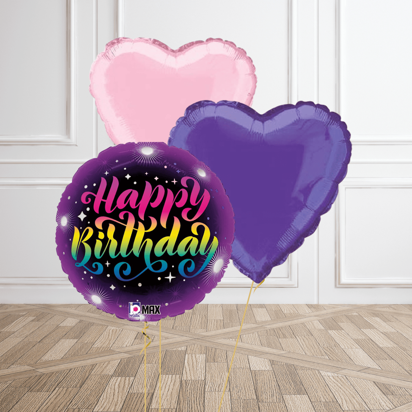 18 - Inch Happy Birthday Rainbow Neon Foil Balloon Package | The Party Hut