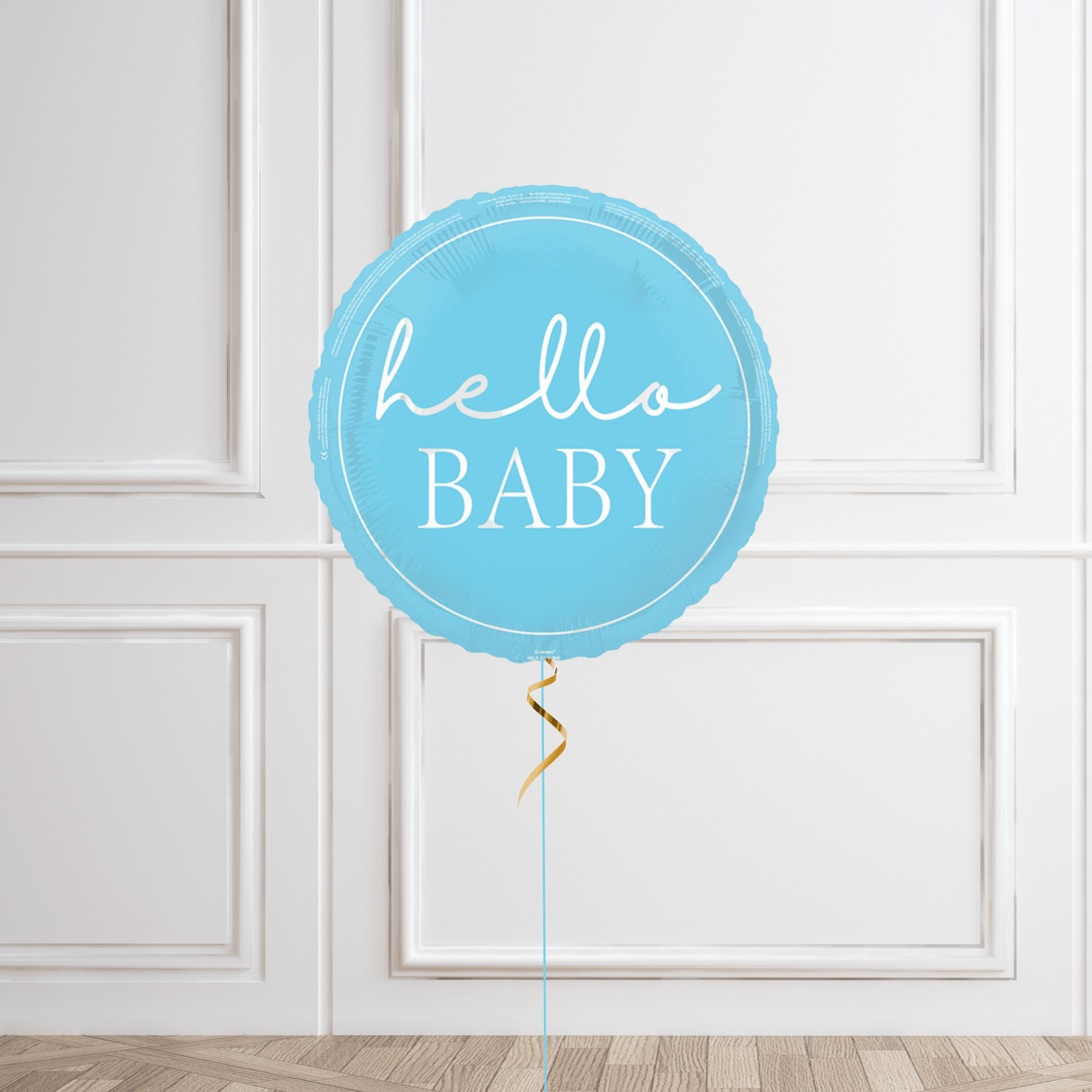 18-Inch Hello Baby Blue Helium Balloon – Perfect for Baby Showers