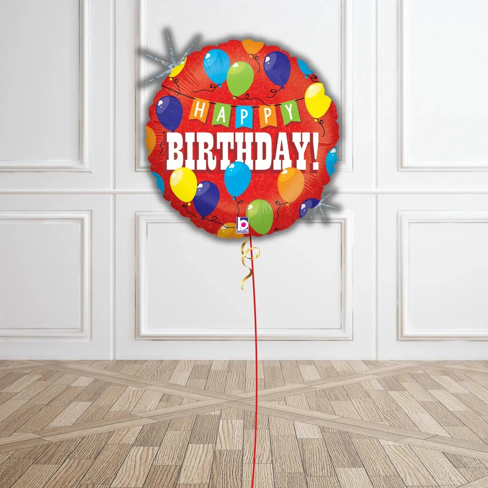 Birthday Party Multicolor Helium Balloon – Vibrant Red Design