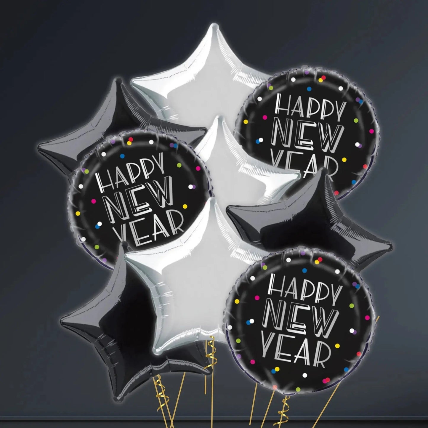 18 - Inch New Year Neon Dots Foil Balloon | The Party Hut