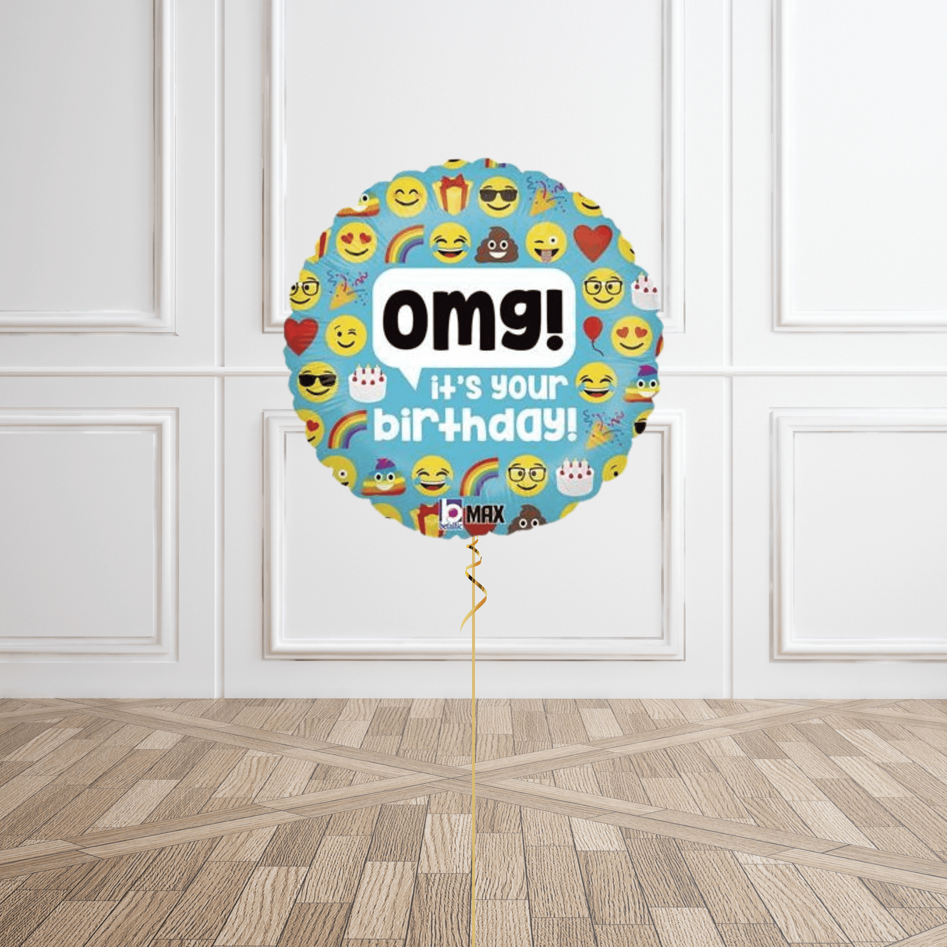 OMG Emoji Birthday Foil Balloon Package