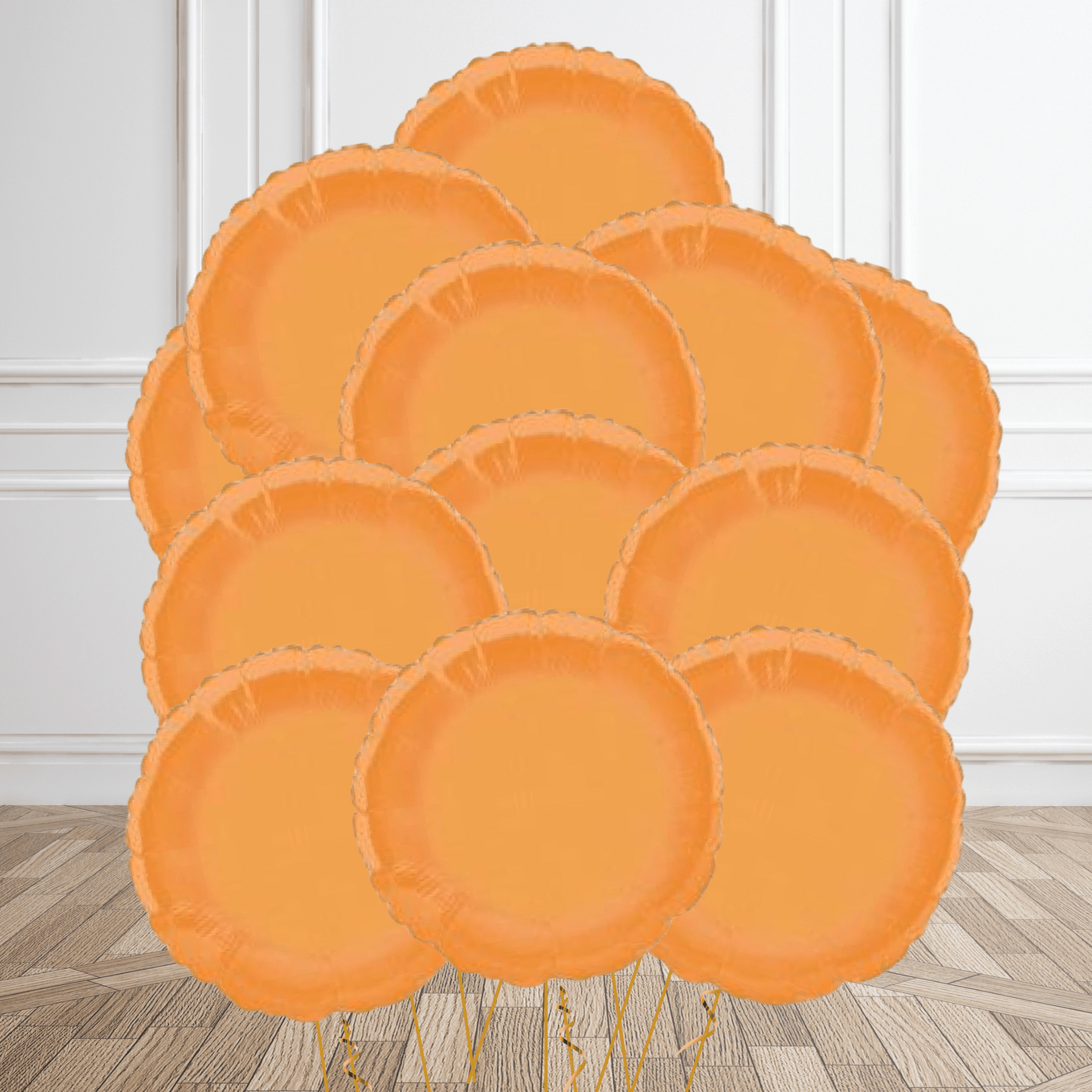 Round Orange Foil Balloon Package