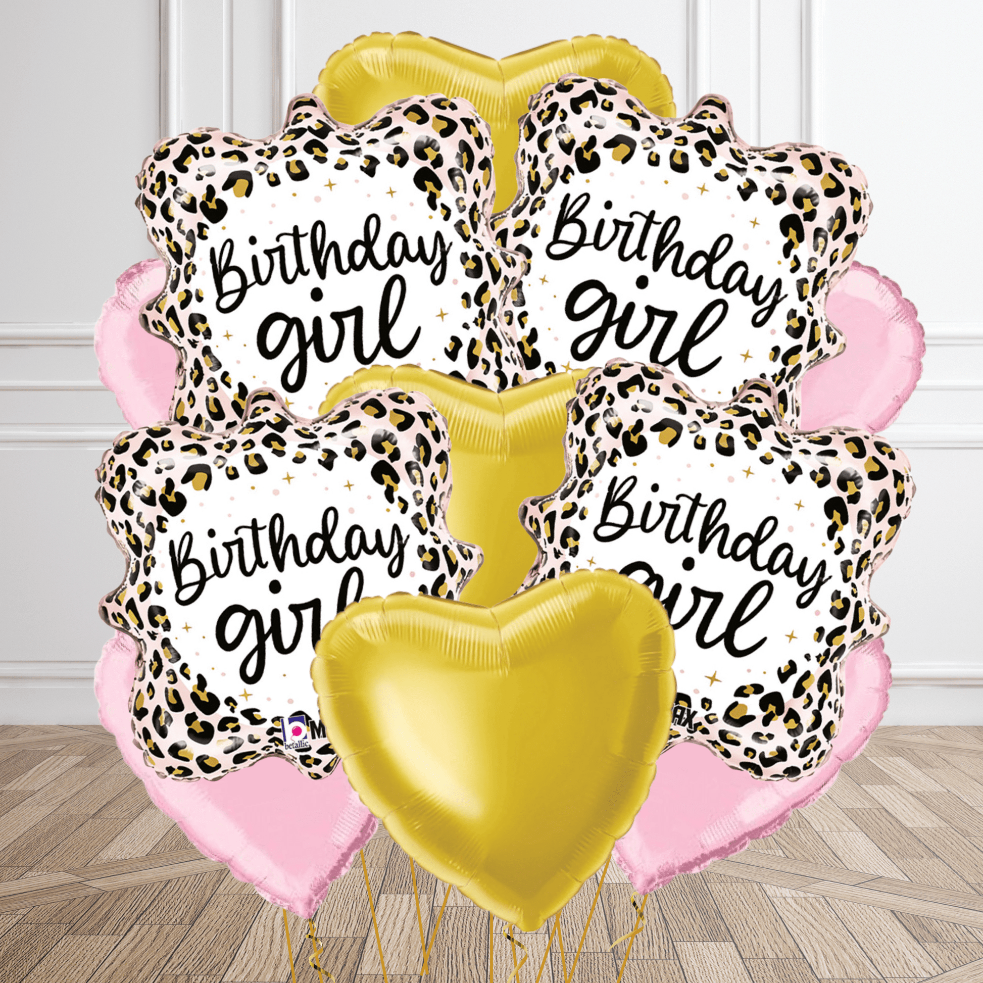 Satin Leopard Birthday Girl Balloon Package