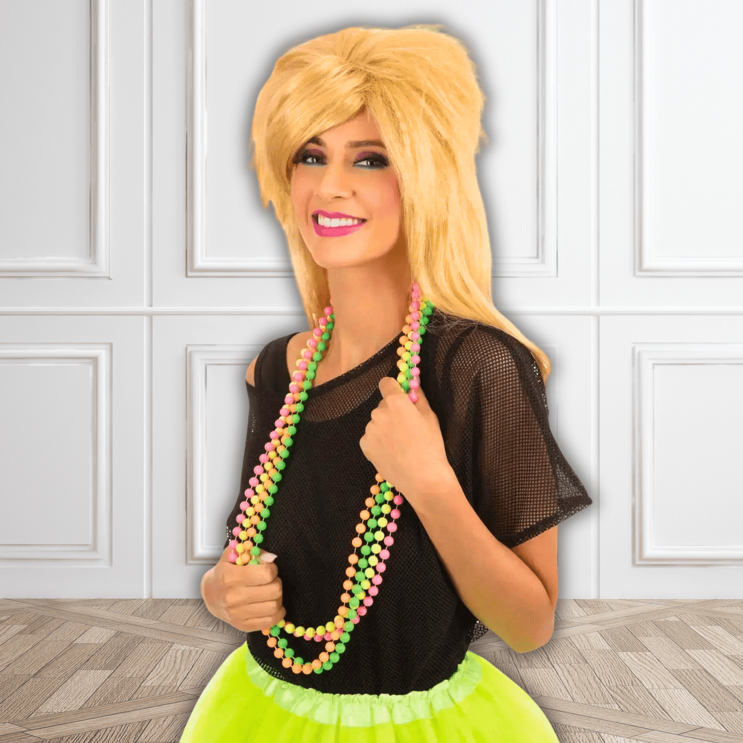 1980s Neon Bead Necklace | The Party Hut