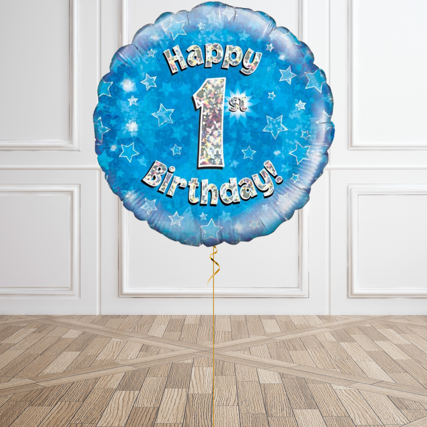 Blue Sparkle 1st Birthday Balloon Bouquet