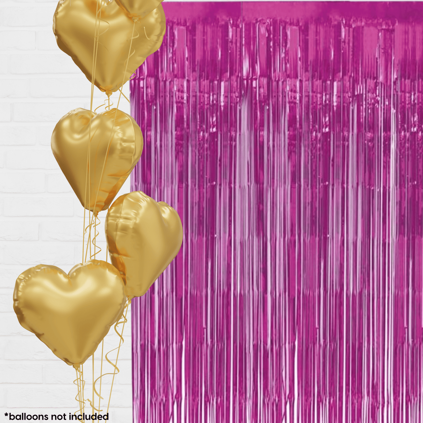 1m x 2m Hot Pink Foil Door Curtain – Vibrant Party Decoration | The Party Hut