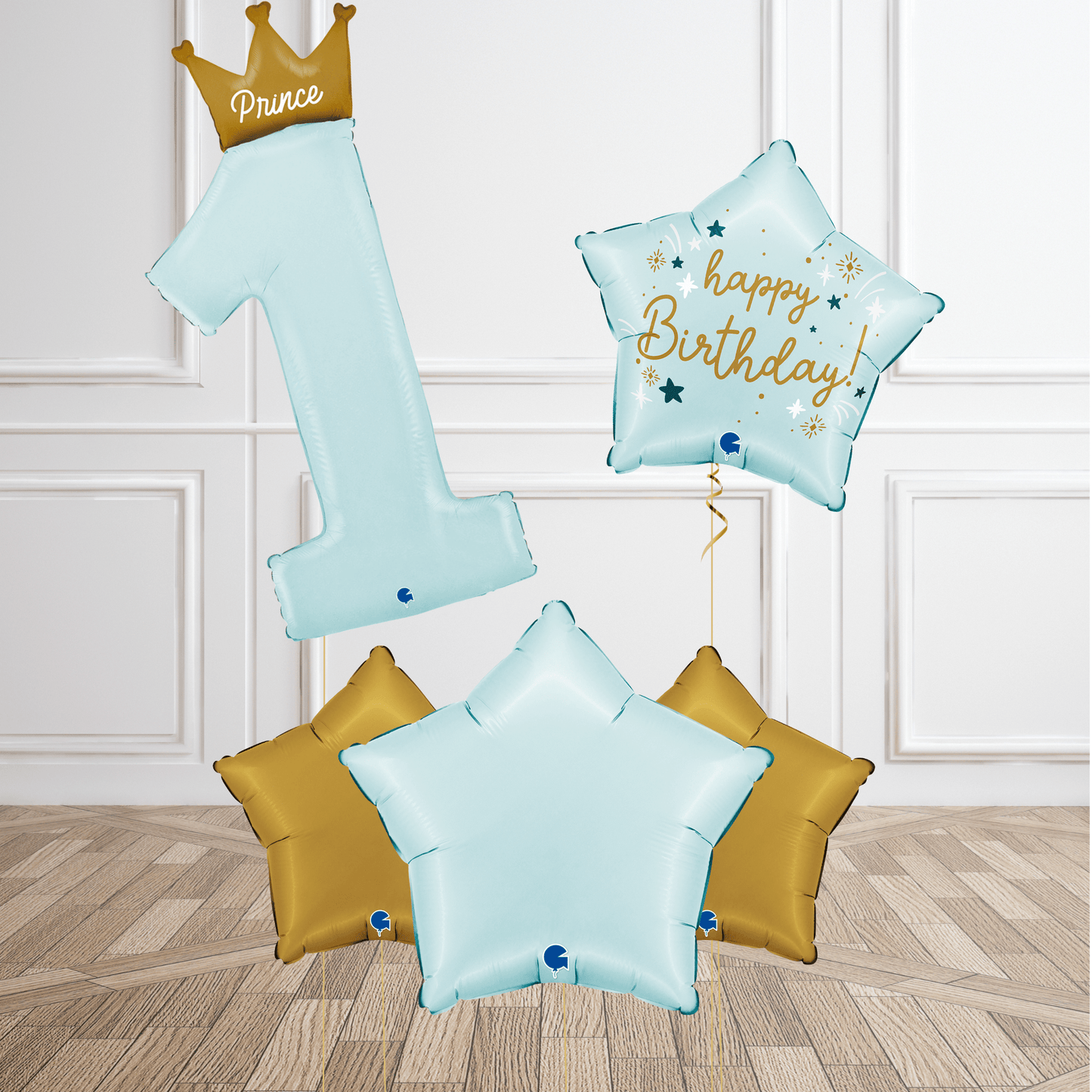 1st Birthday Prince Balloon Bouquet | The Party Hut