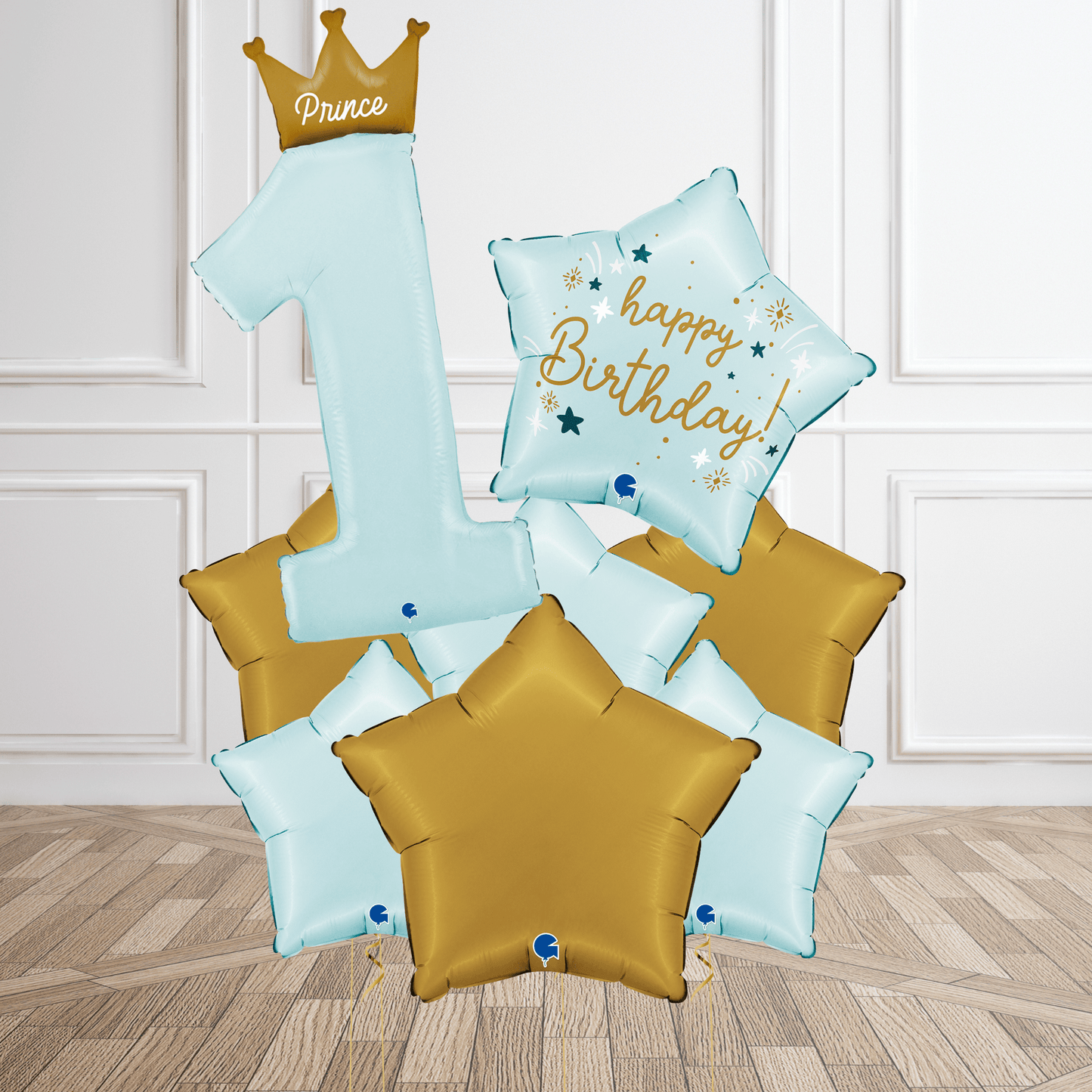 1st Birthday Prince Balloon Bouquet | The Party Hut