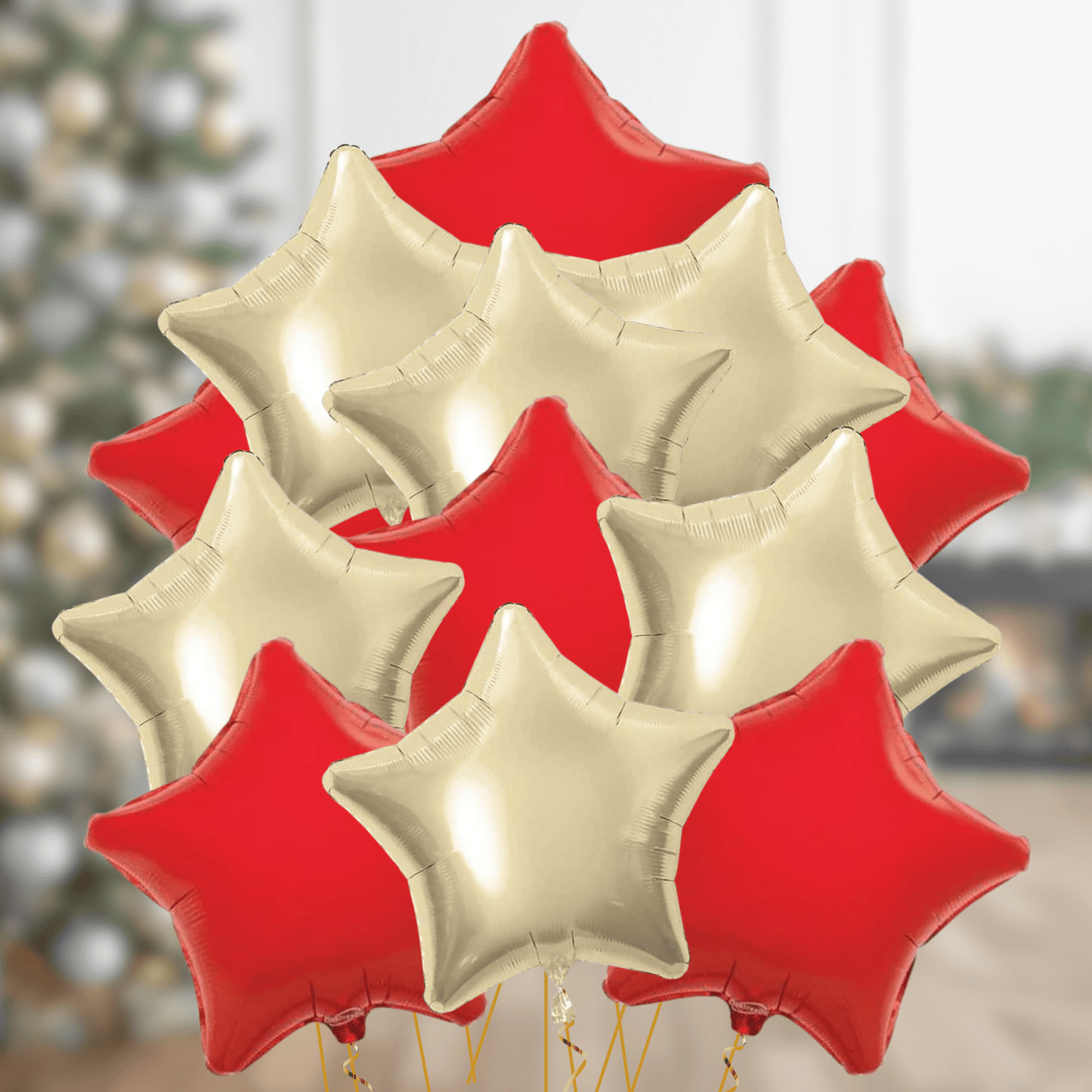 20 - Inch Red & Gold Star Foil Balloon Package | The Party Hut