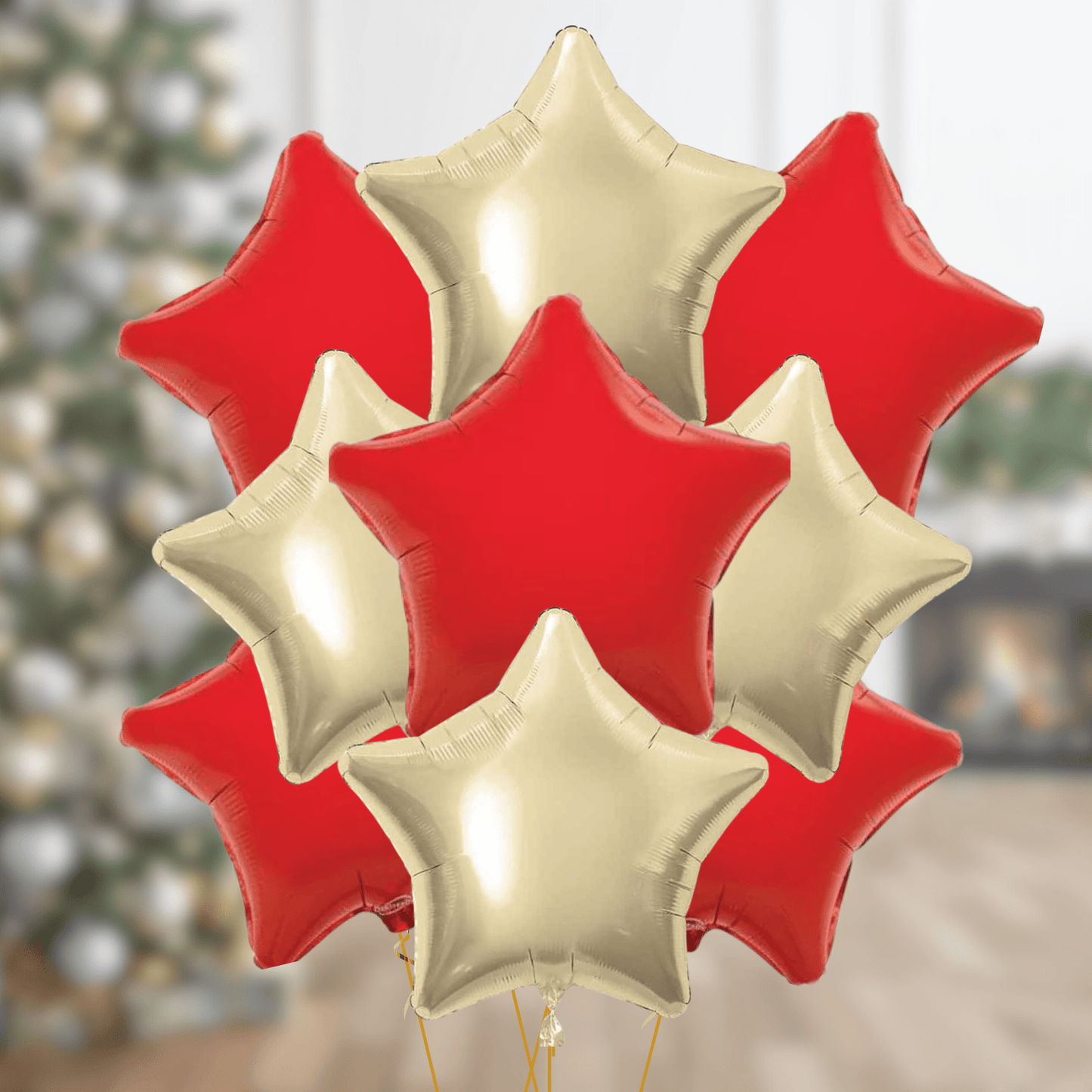 20 - Inch Red & Gold Star Foil Balloon Package | The Party Hut