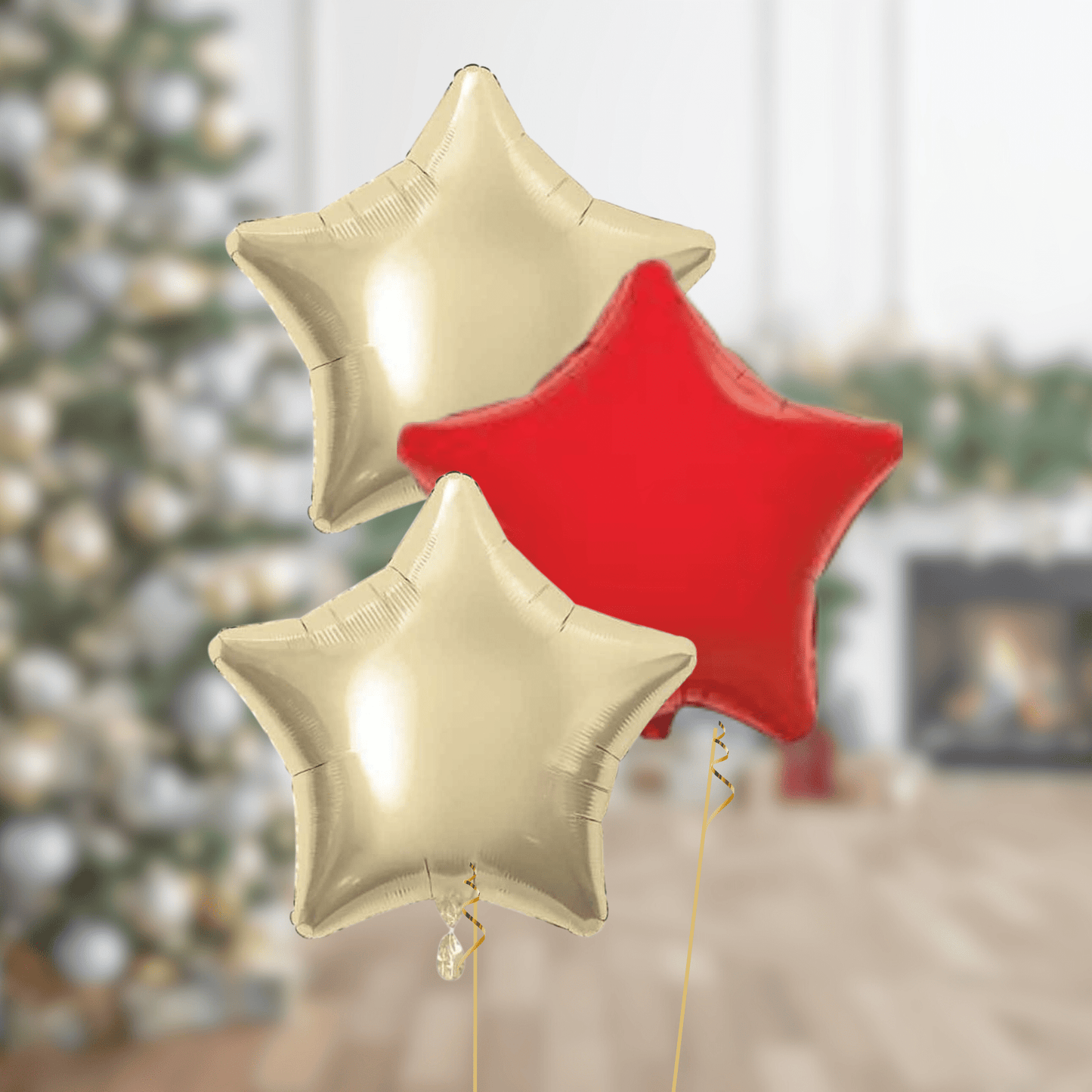 20 - Inch Red & Gold Star Foil Balloon Package | The Party Hut