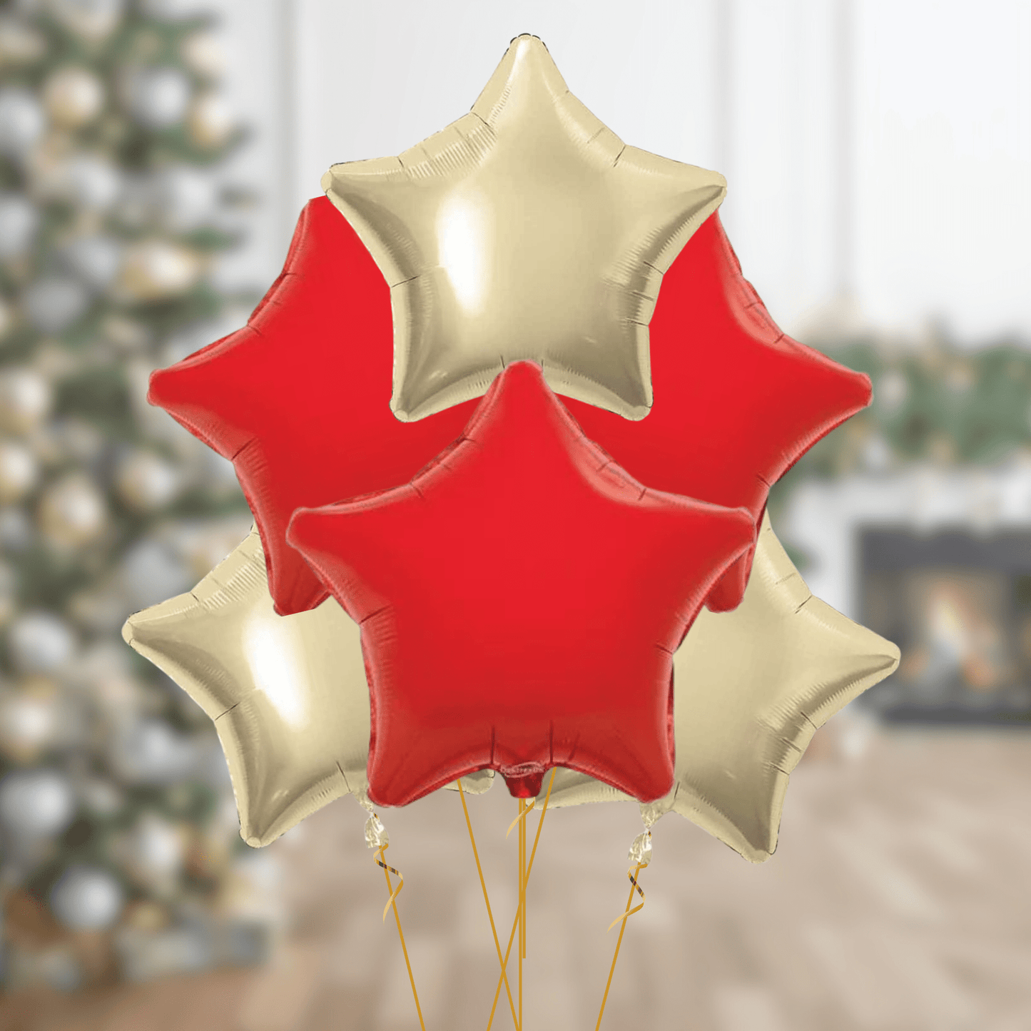 20 - Inch Red & Gold Star Foil Balloon Package | The Party Hut