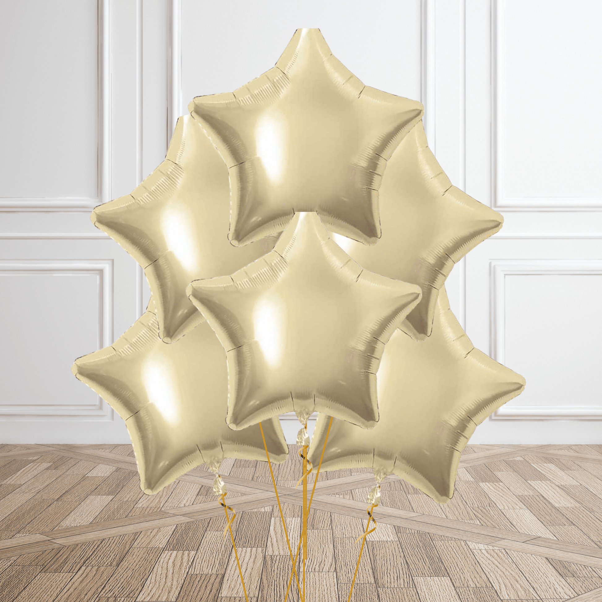 White Gold Star Foil Balloon Package