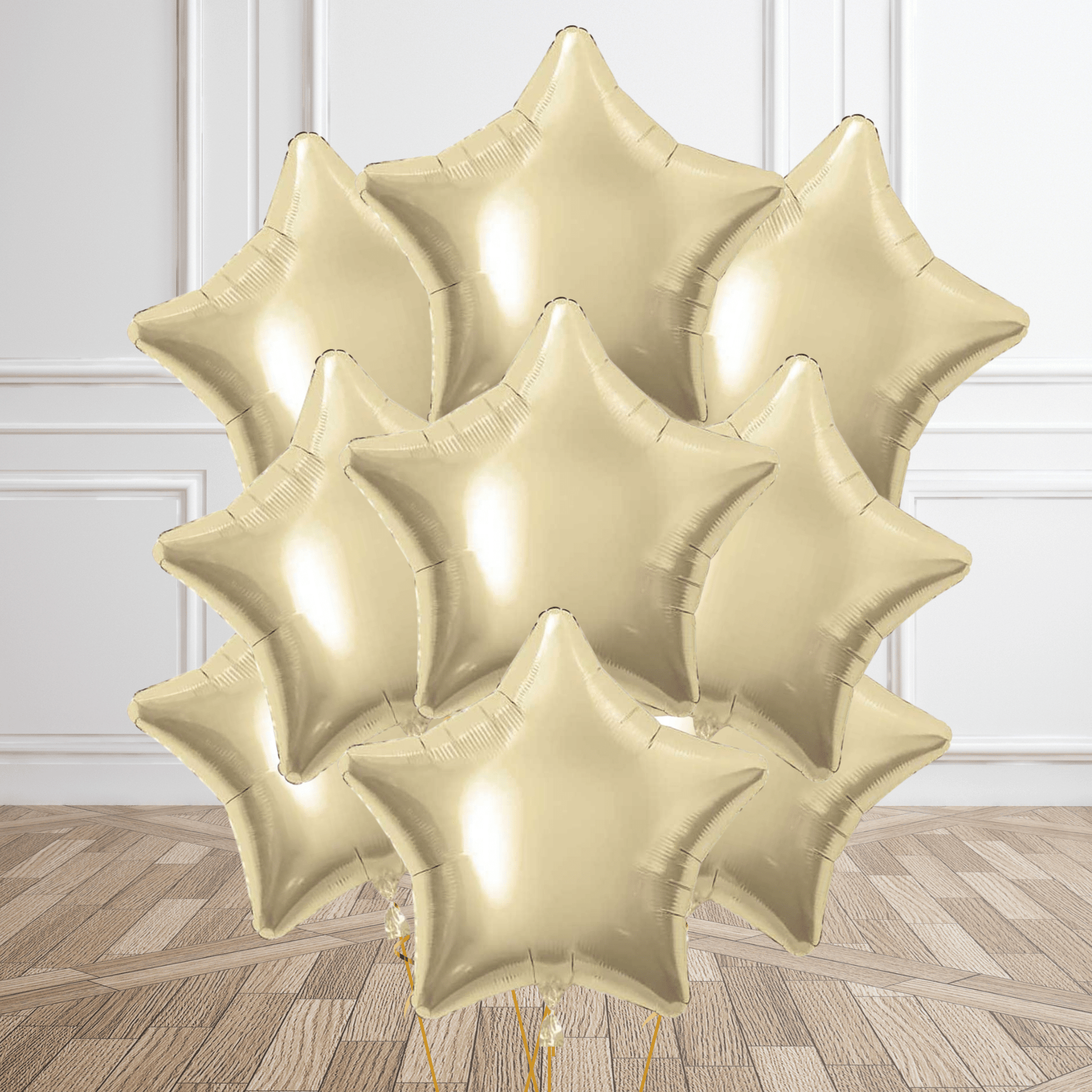 White Gold Star Foil Balloon Package