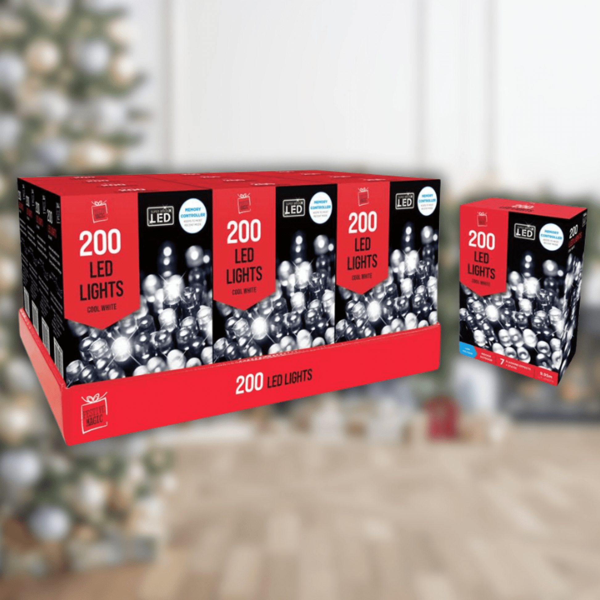 200 LED White Christmas Lights - Indoor & Outdoor Festive Illumination