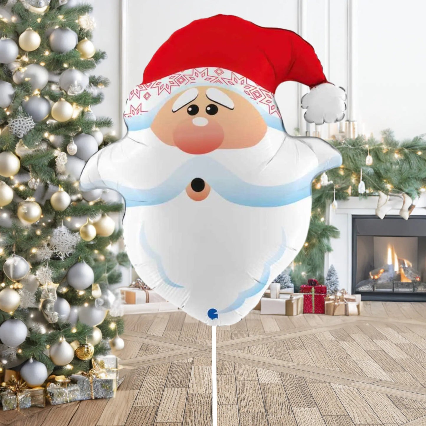 26 - inch Curious Santa Head Foil Balloon – Festive Christmas Decoration | The Party Hut