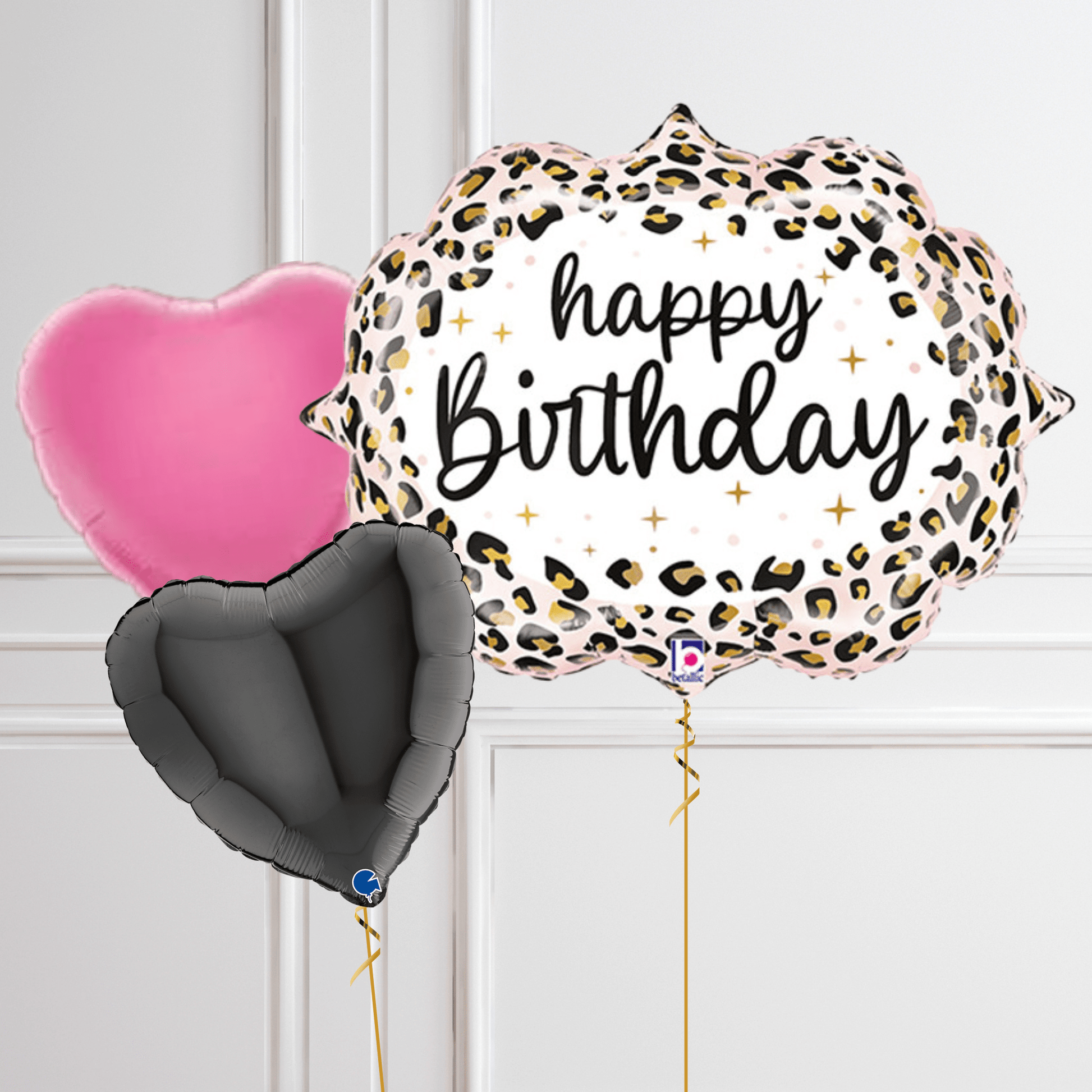 Satin Leopard Birthday Foil Balloon Package