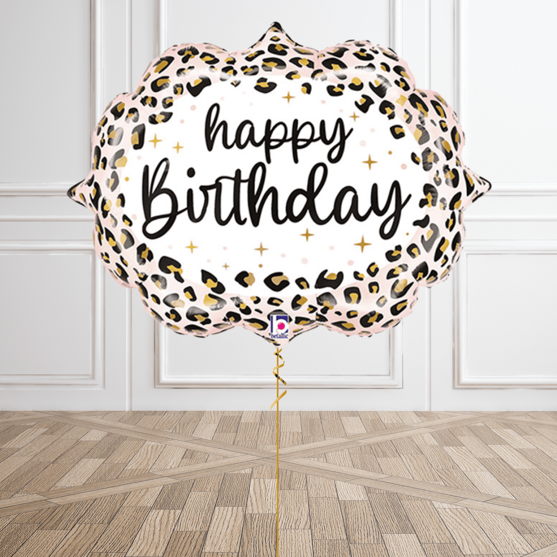 Satin Leopard Birthday Foil Balloon Package