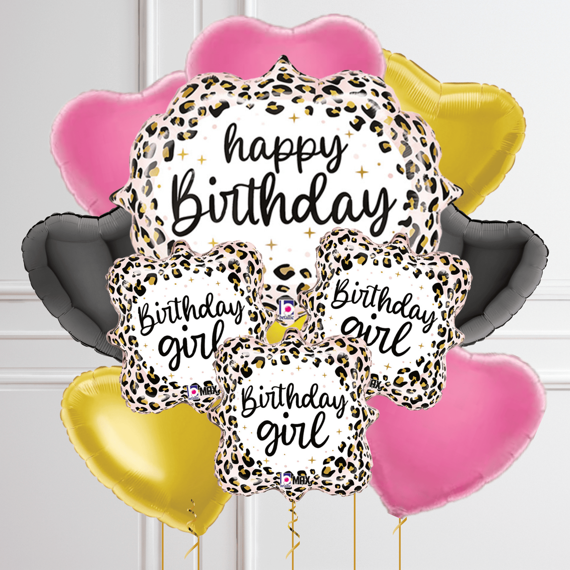 Satin Leopard Birthday Foil Balloon Package