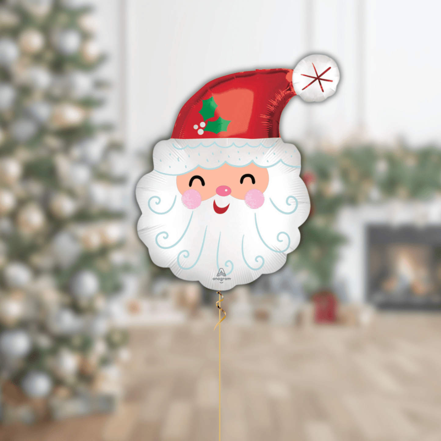 27 - Inch Smiling Santa Supershape Foil Balloon | The Party Hut