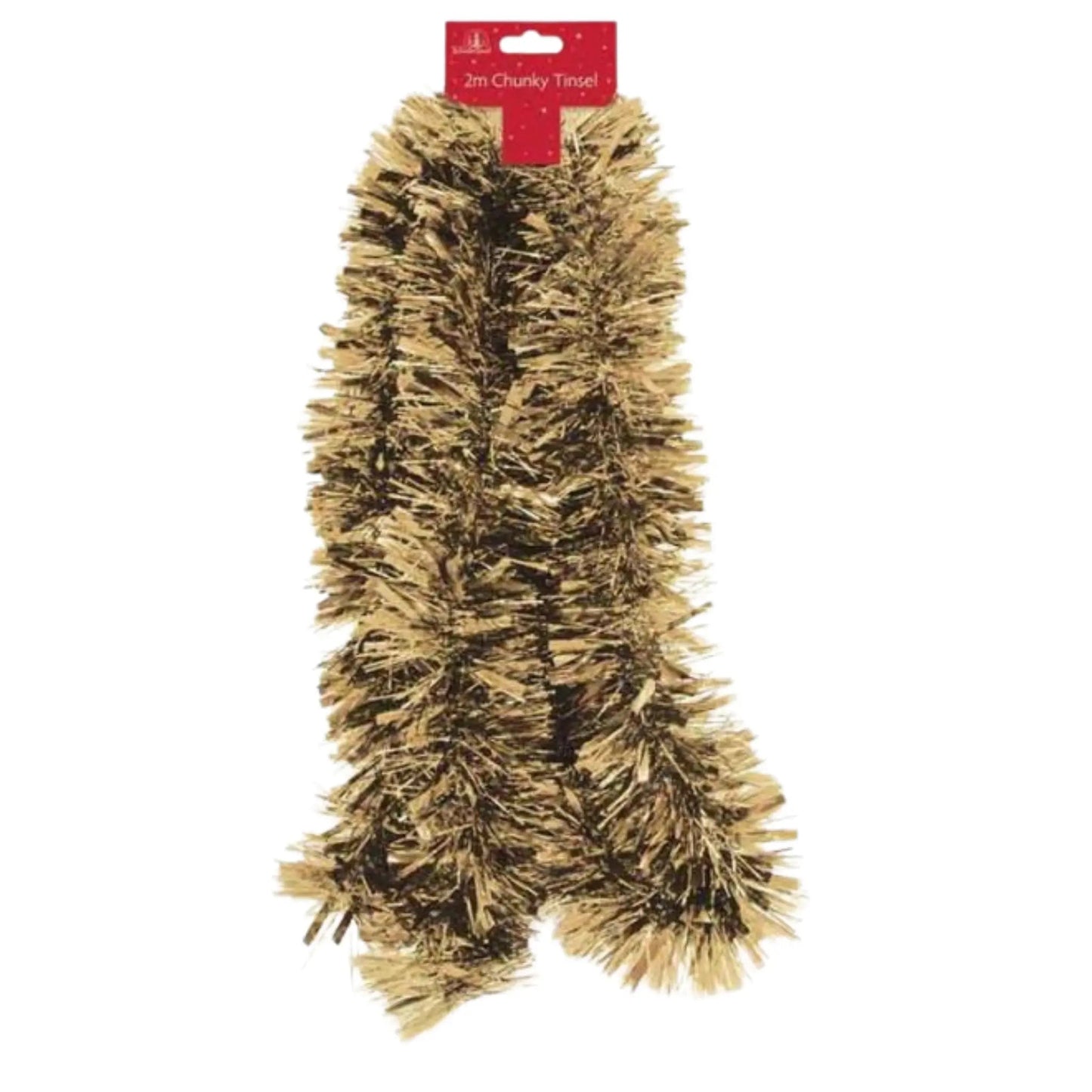 2m Gold Chunky Tinsel – Luxurious Festive Decoration | The Party Hut