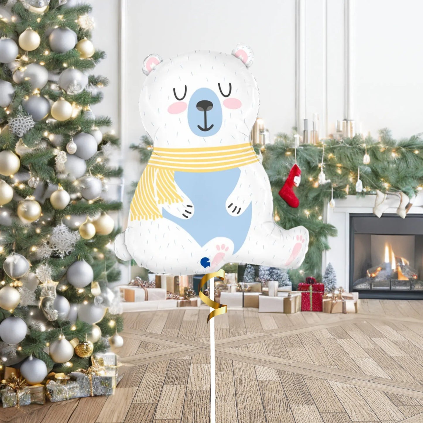 34 - inch Polar Bear Foil Balloon – Adorable Holiday Decoration | The Party Hut