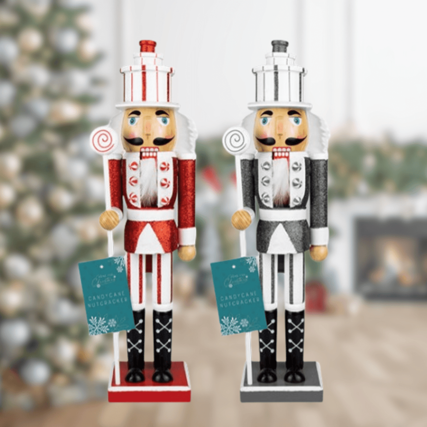 36cm Nutcracker Decoration – Red or Silver | The Party Hut