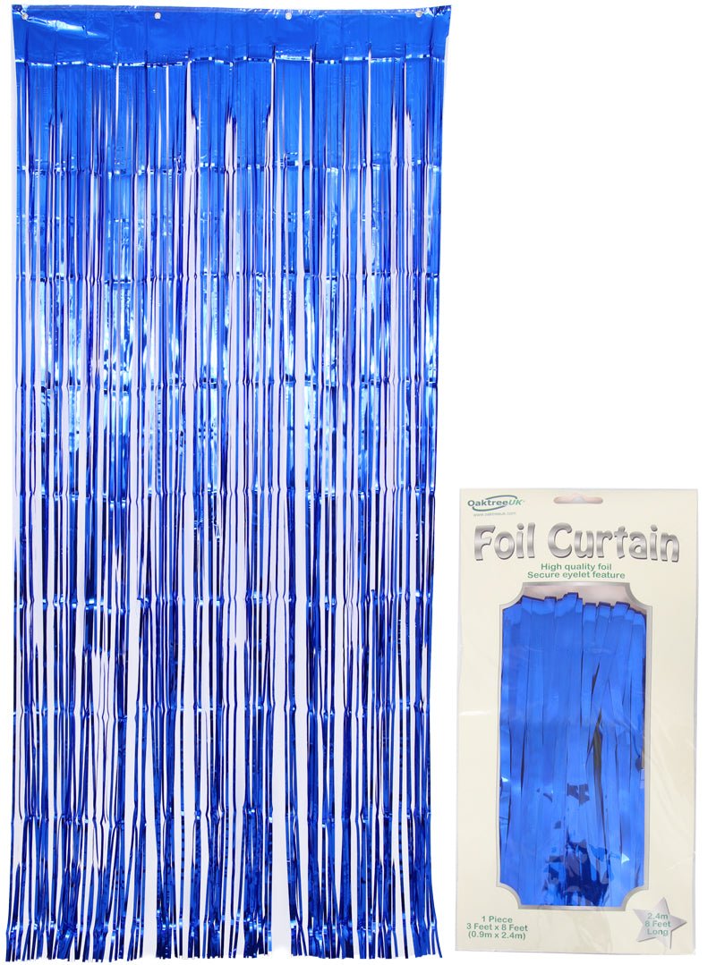 3ft x 8ft Dark Blue Foil Curtains | The Party Hut