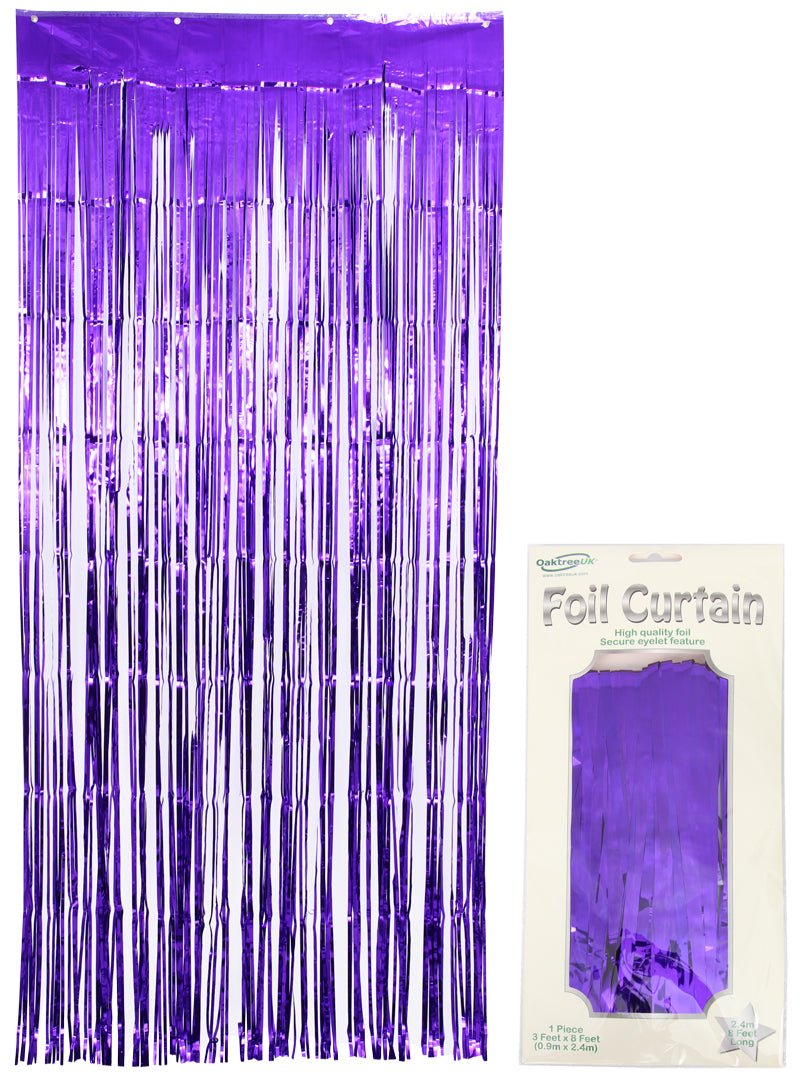 3ft x 8ft Purple Foil Curtains | The Party Hut