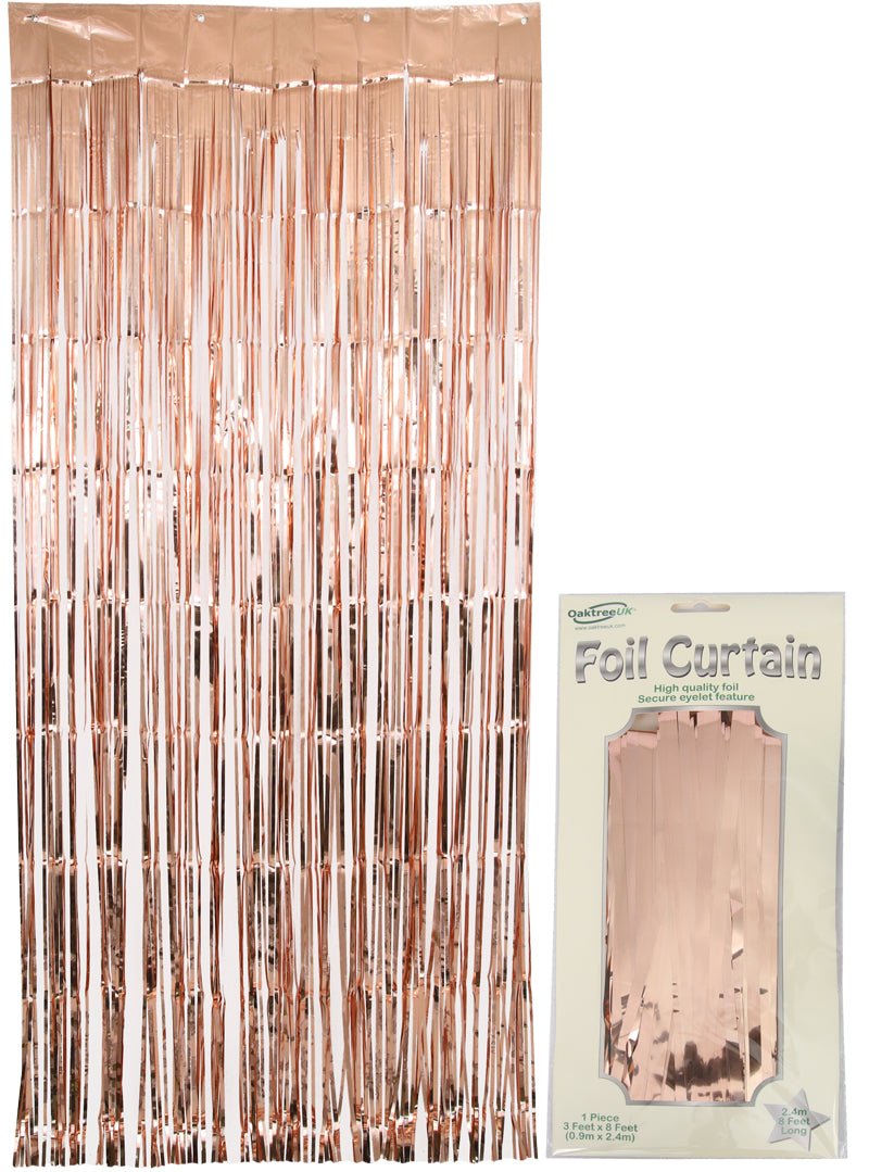 3ft x 8ft Rose Gold Foil Curtains | The Party Hut