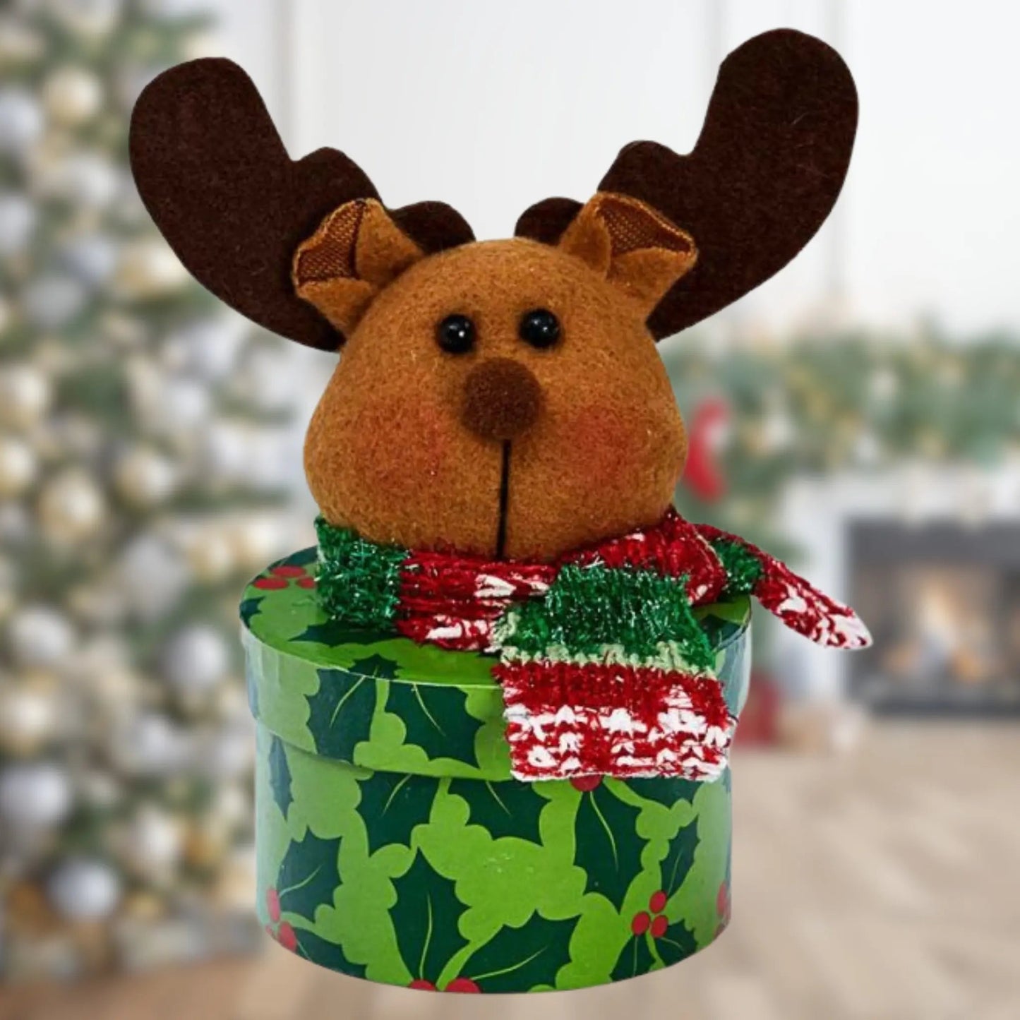 5 - inch Reindeer Plush Gift Box | The Party Hut