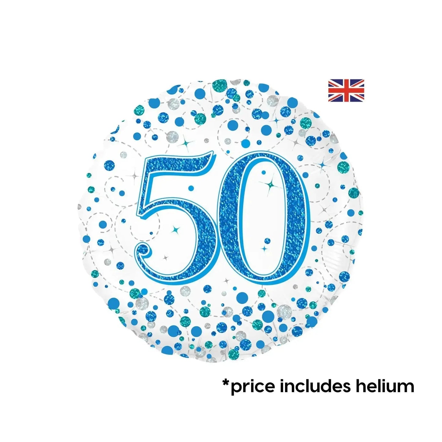 50th Birthday - Blue Sparkle Balloon | The Party Hut