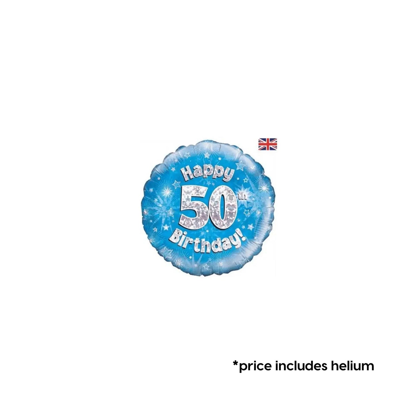 50th Birthday - Blue Sparkle Balloon | The Party Hut