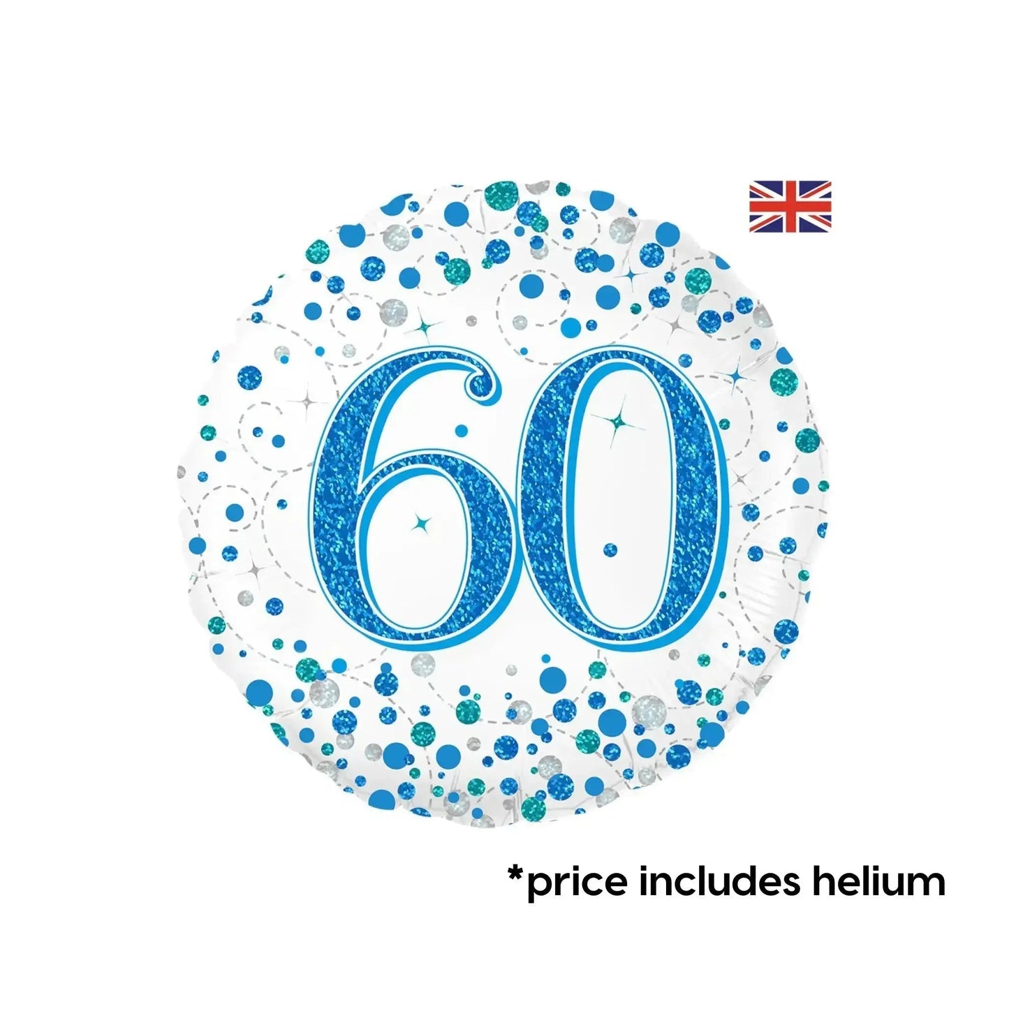 60th Birthday - Blue Sparkle Balloon | The Party Hut