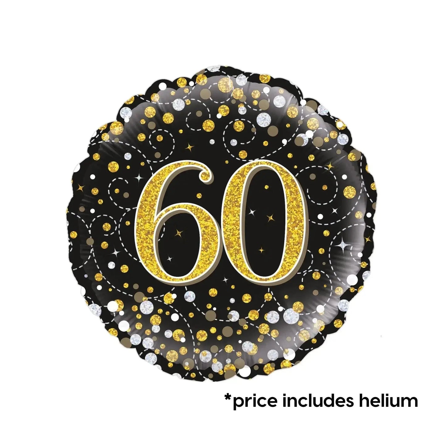 60th Birthday - Gold Sparkle Balloon | The Party Hut