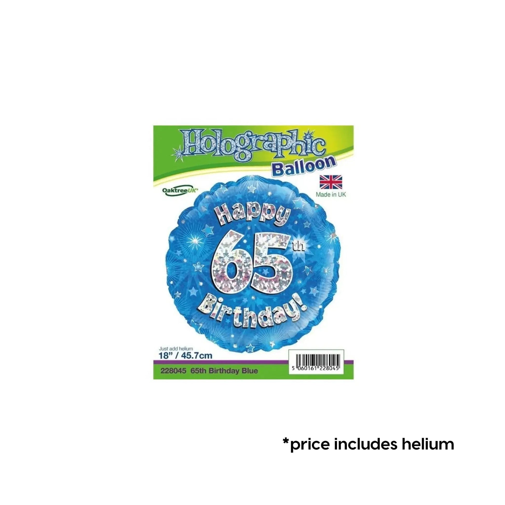 65th Birthday - Blue Sparkle Balloon