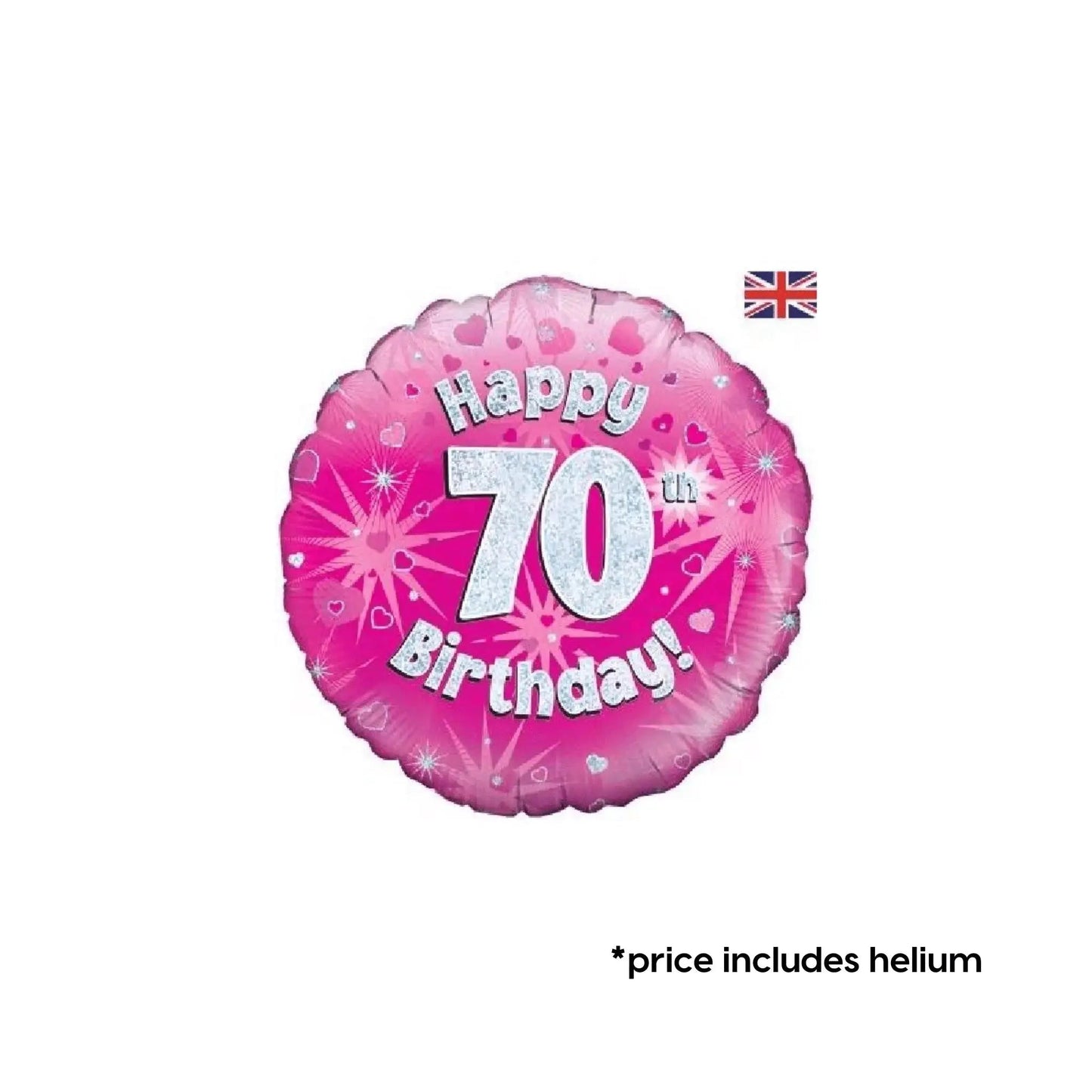 70th Birthday - Pink Sparkle Balloon | The Party Hut