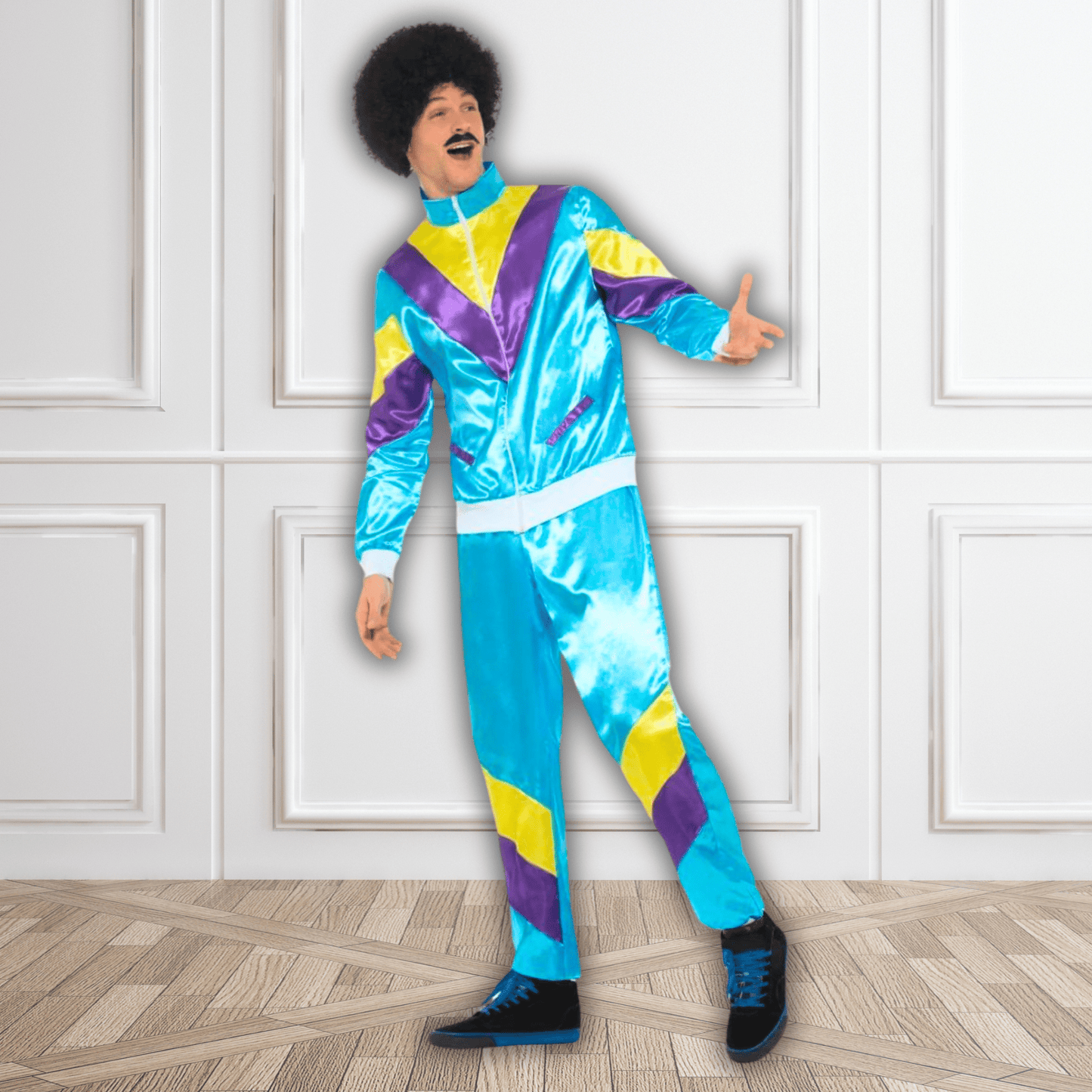 80s Height of Fashion Blue Shell Suit Costume | The Party Hut