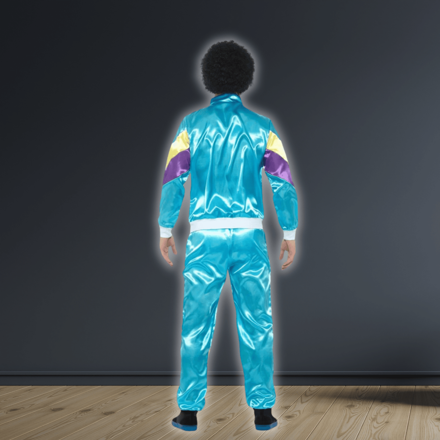 80s Height of Fashion Shell Suit Costume, Blue, with Jacket & Trousers | The Party Hut