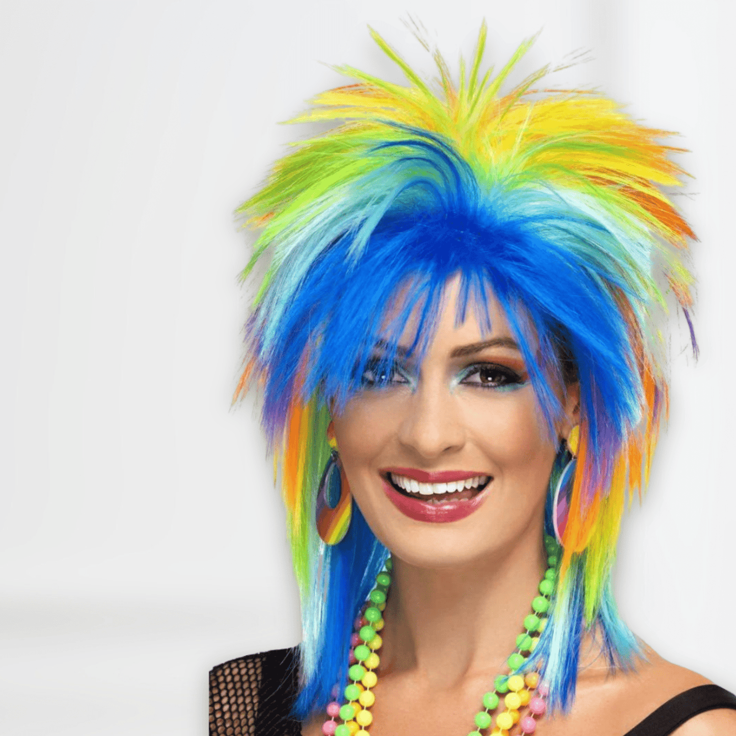 80s Rainbow Punk Spiky Wig | The Party Hut